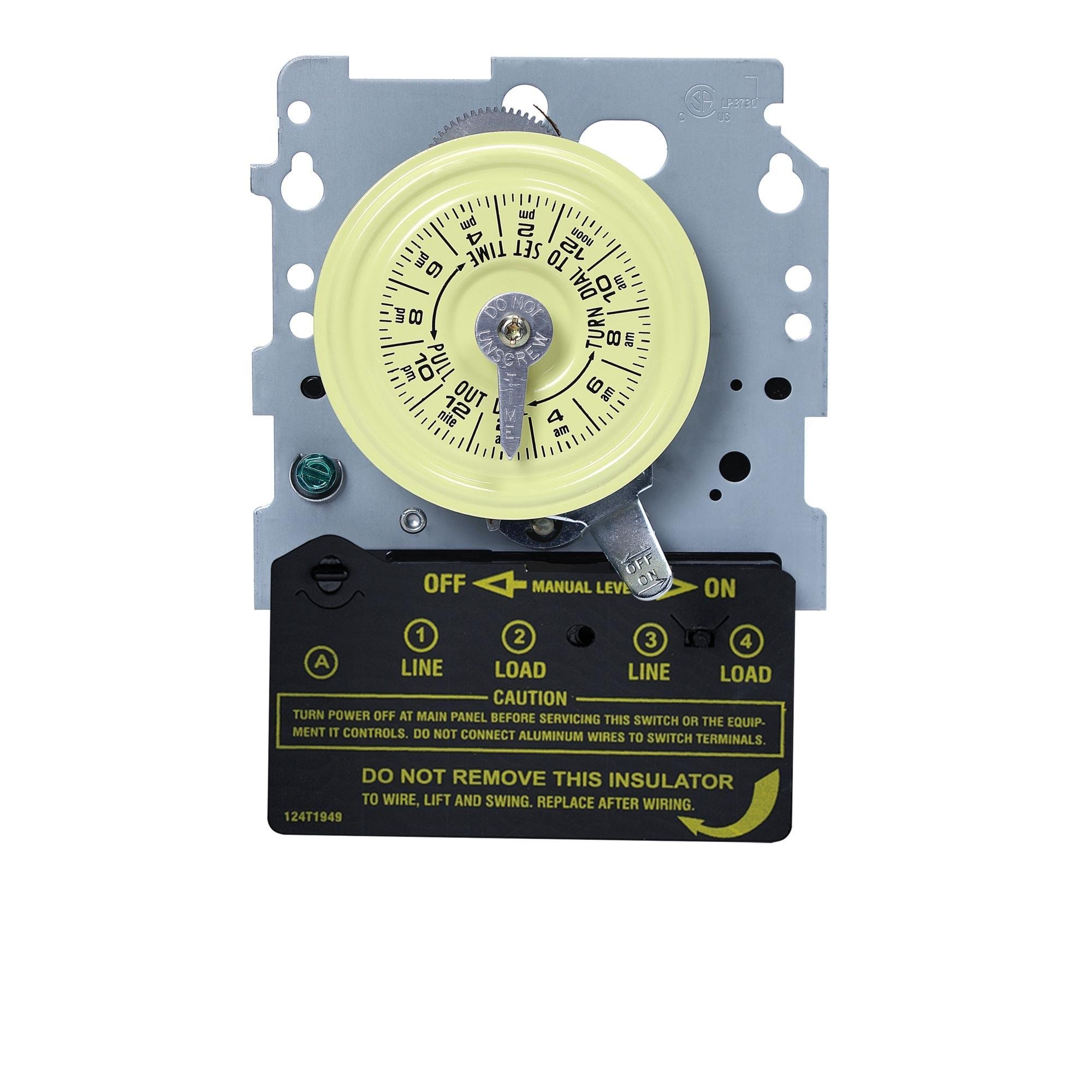 T104M - 24-Hour 208-277V Mechanical Time Switch, DPST, Mechanism Only