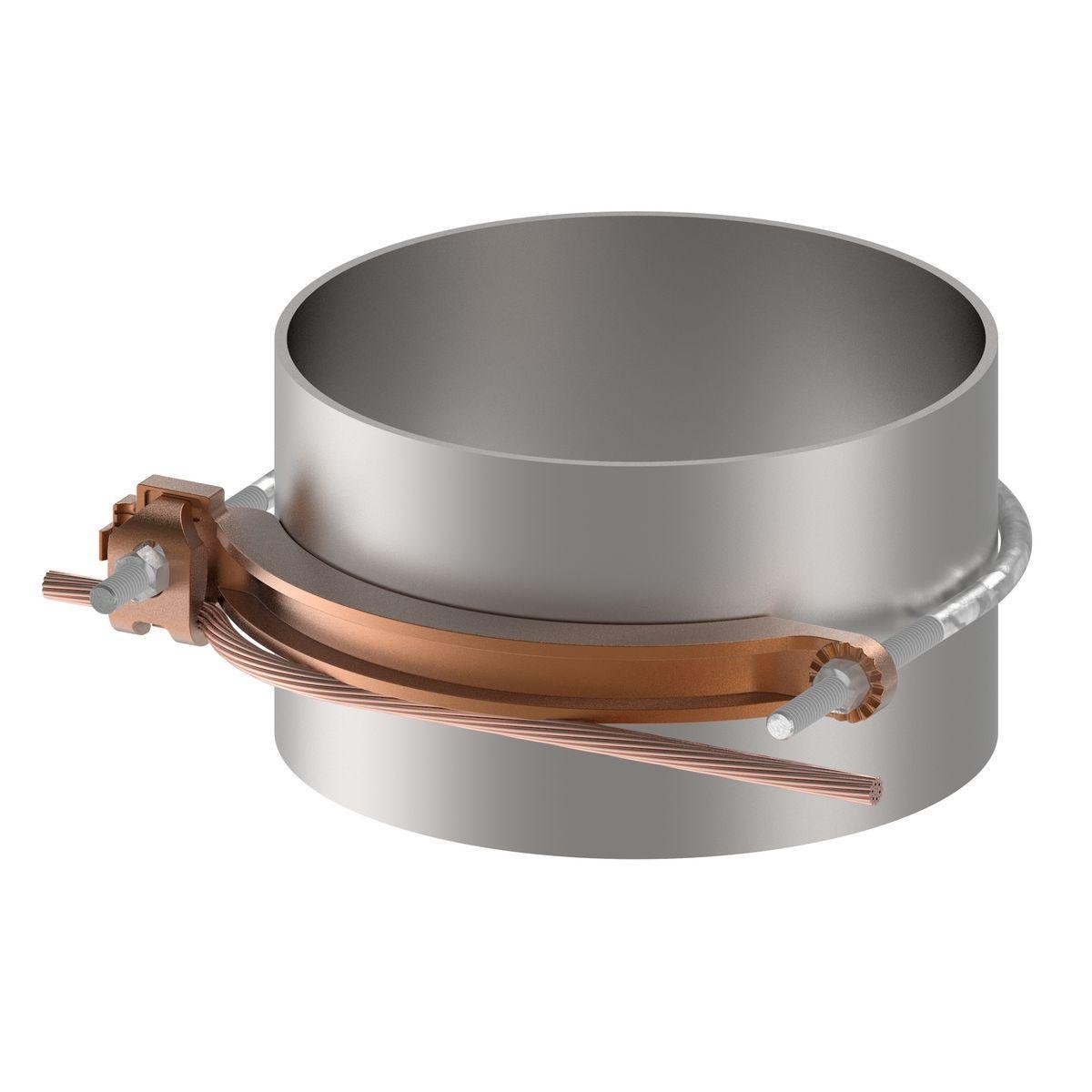 Picture of GAR3907 - Mechanical Grounding Connector, Conductor to Water Pipe, 4-4/0 AWG, 8" Pipe, 3/8" Stud