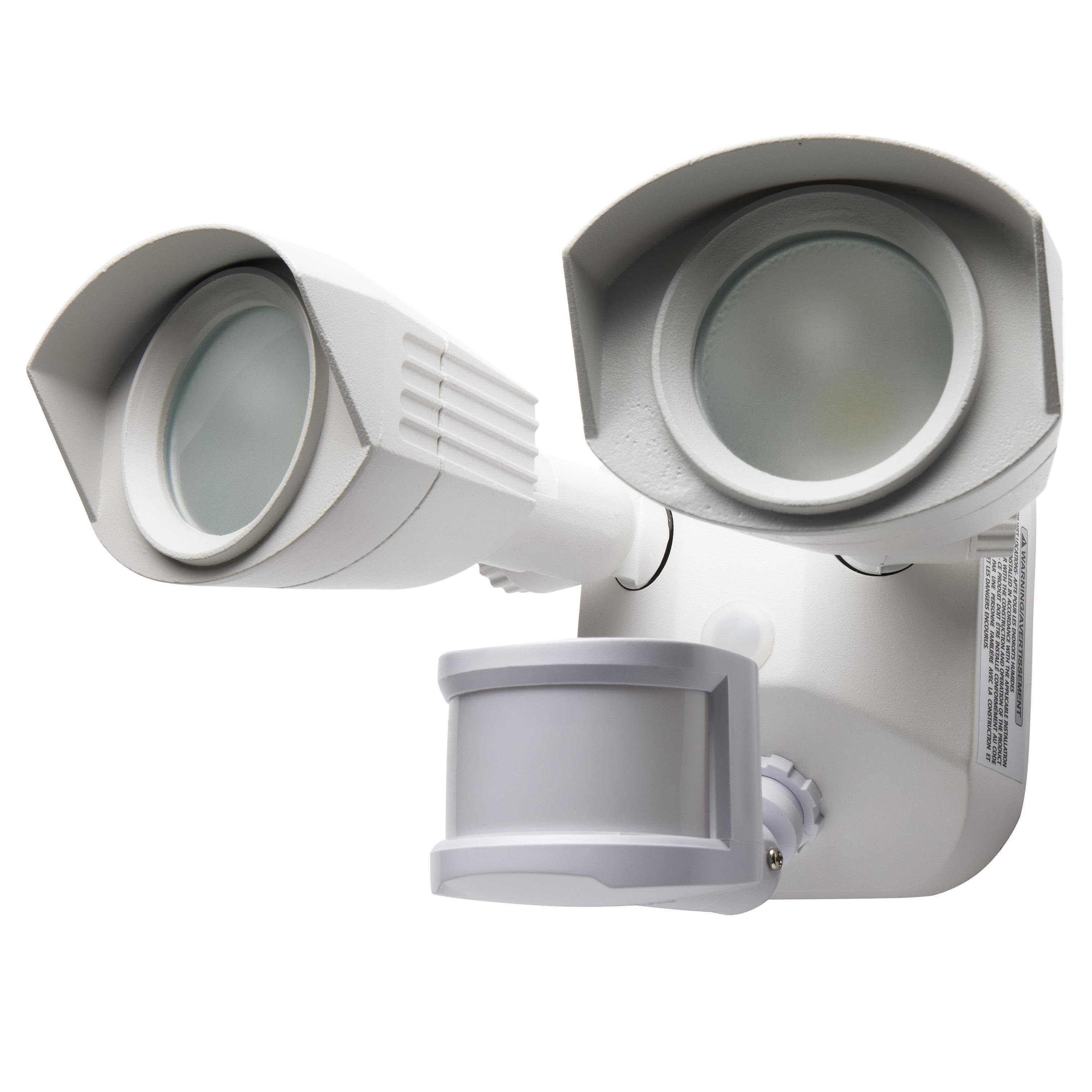 Picture of 65-211 - LED Security Light - Dual Head - White Finish - 3000K - with Motion Sensor - 120V