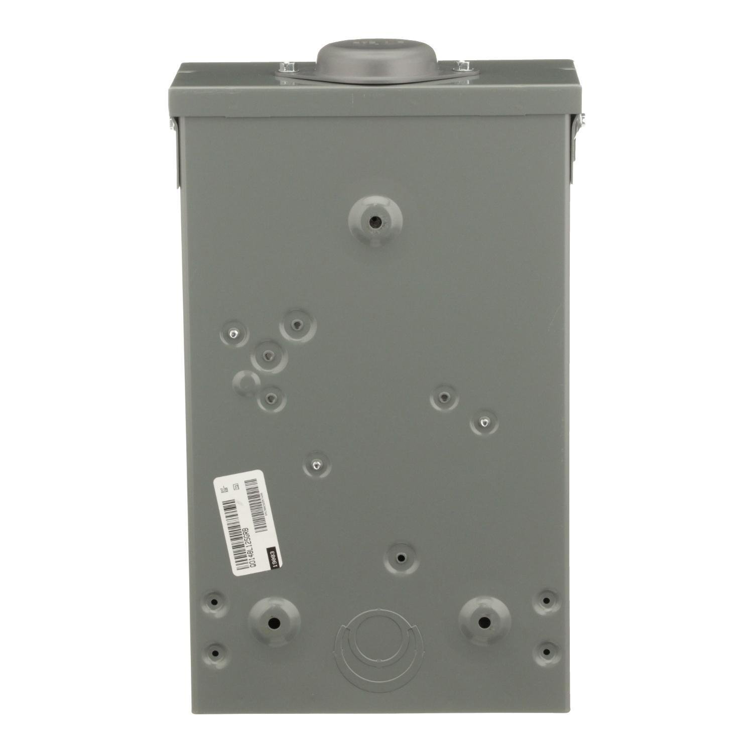 Picture of QO148L125GRB - Load center, QO, 1 phase, 4 spaces, 8 circuits, 125A fixed main lugs, NEMA3R, gnd bar