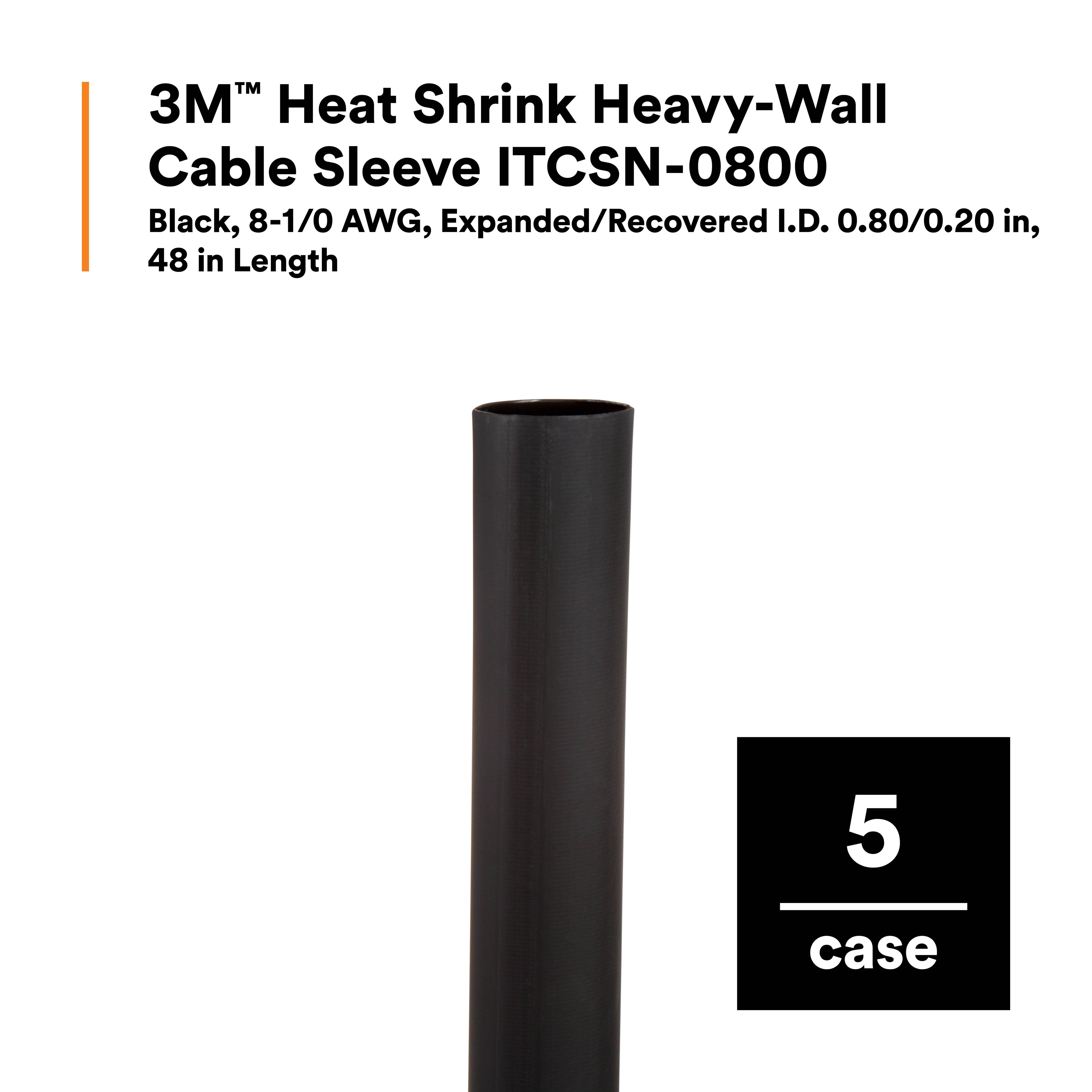Picture of ITCSN-0800-48IN-BLACK-5-PCS - Heat Shrink Cable Sleeve