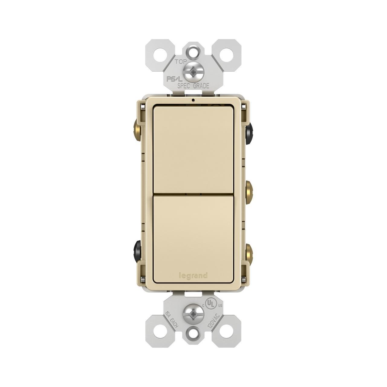 RCD33I - radiant® Two Single Pole/3-Way Switches, Ivory