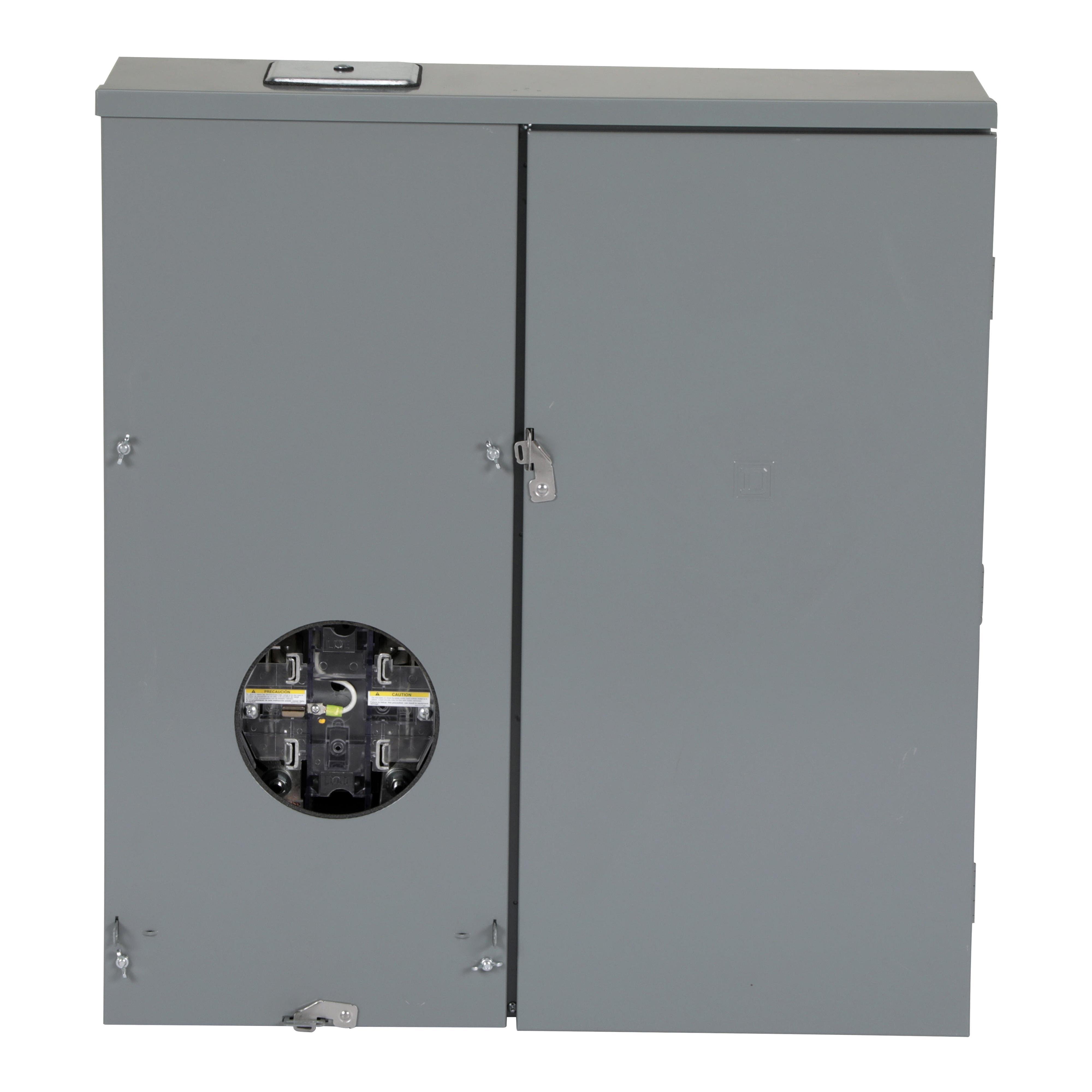 Picture of QC816D400SL - Meter mains, QO, CSED, ringless socket, 400A, surface mount, maximum 8 spaces, 16 circuits, Class 320 with lever bypass