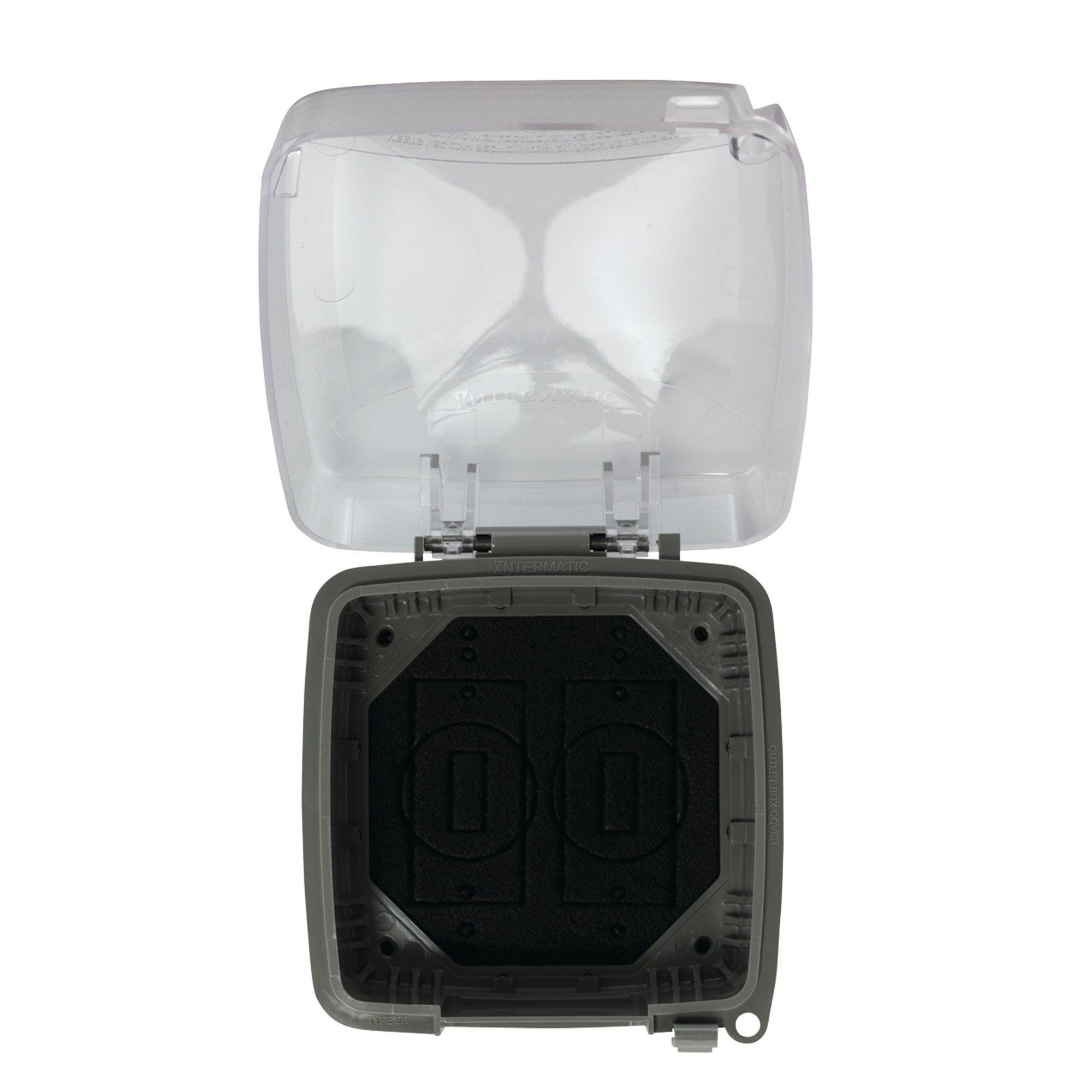 WP5225C - Extra-Duty Plastic In-Use Weatherproof Cover, Double-Gang, Vrt, 2.75" Clear