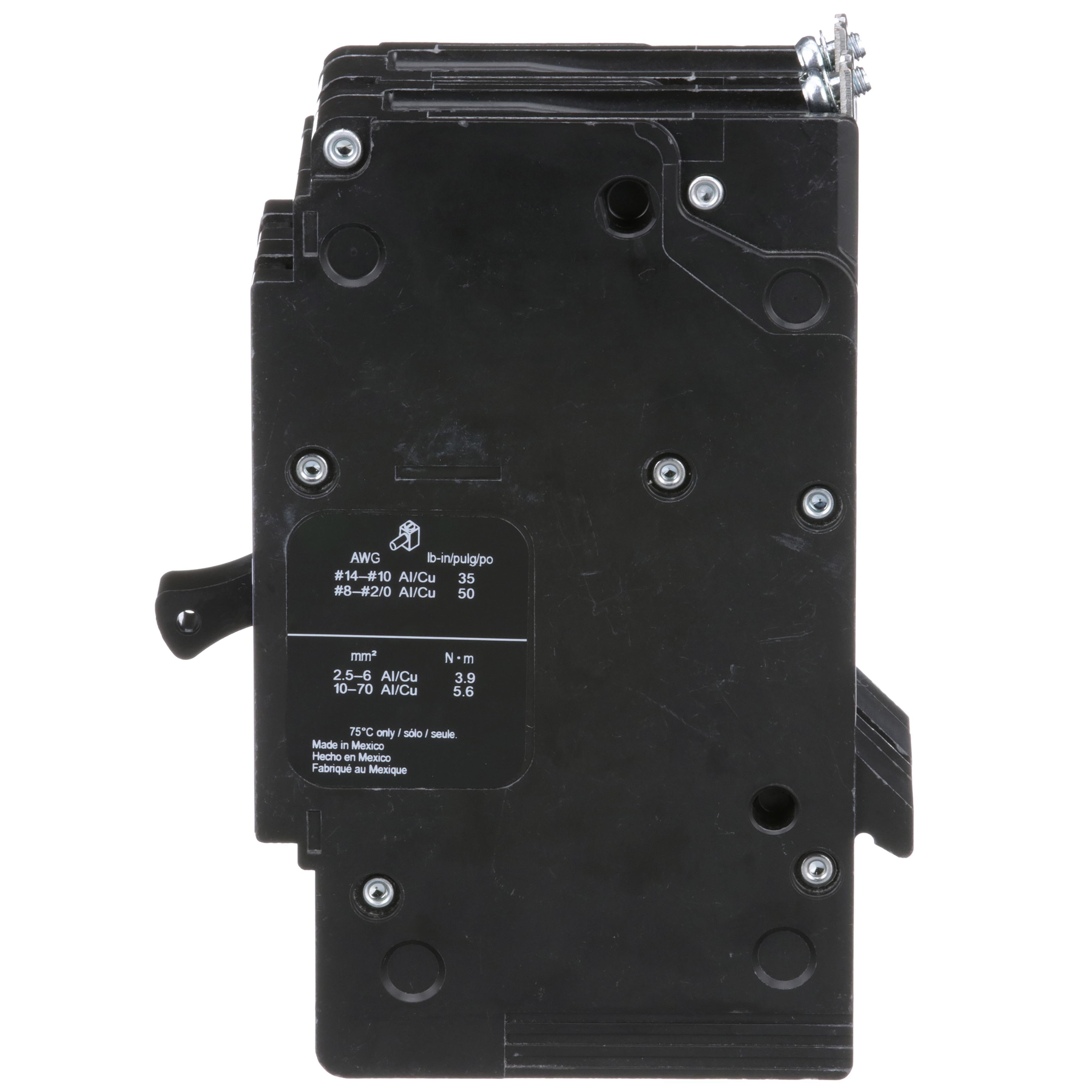 Picture of EDB24080 - Mini circuit breaker, E-Frame, 80A, 2 pole, 480Y/277VAC, 25kA max, bolt on [TAA]