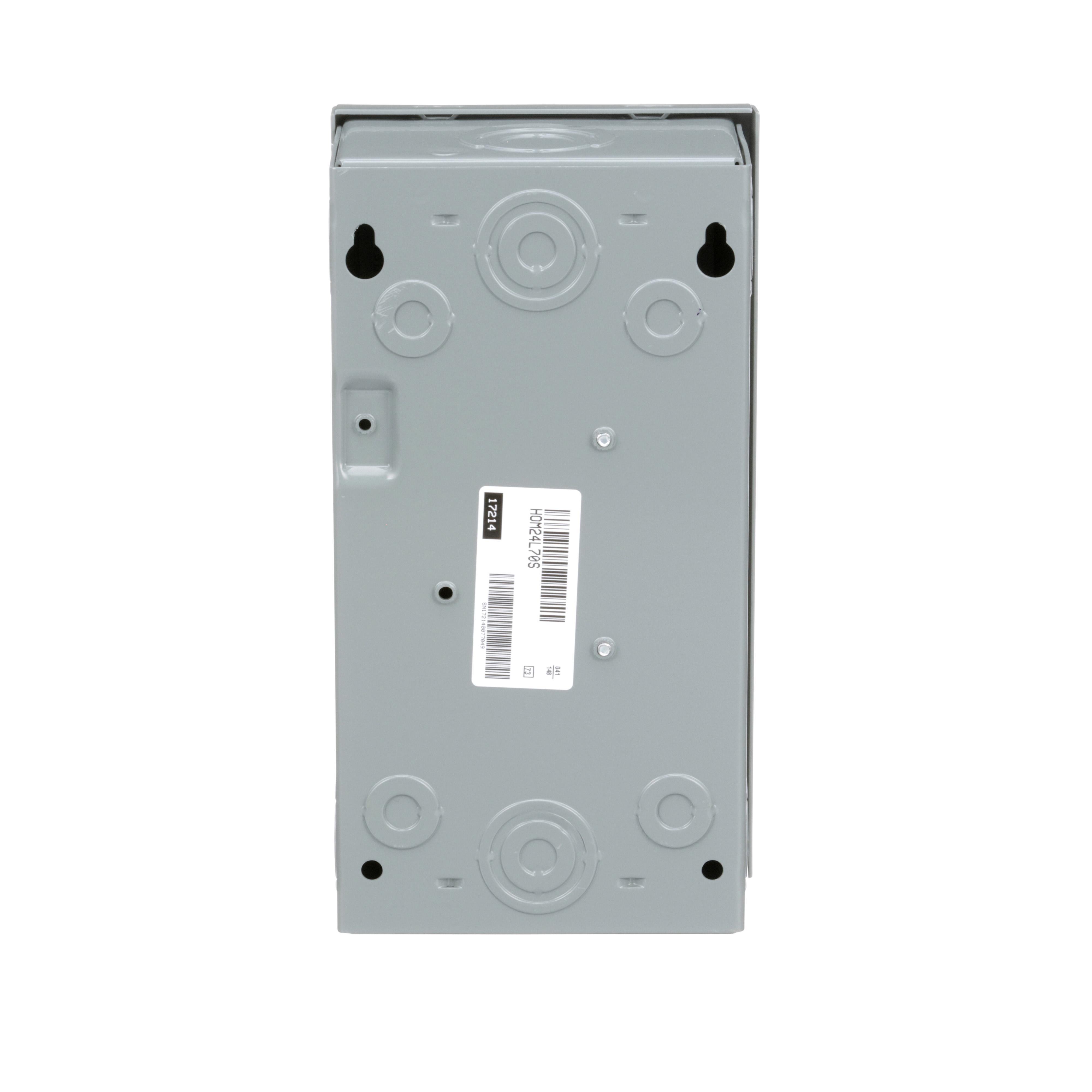 Picture of HOM24L70S - Load center, Homeline, 1 phase, 2 spaces, 4 circuits, 70A fixed main lugs, NEMA1, surface cover