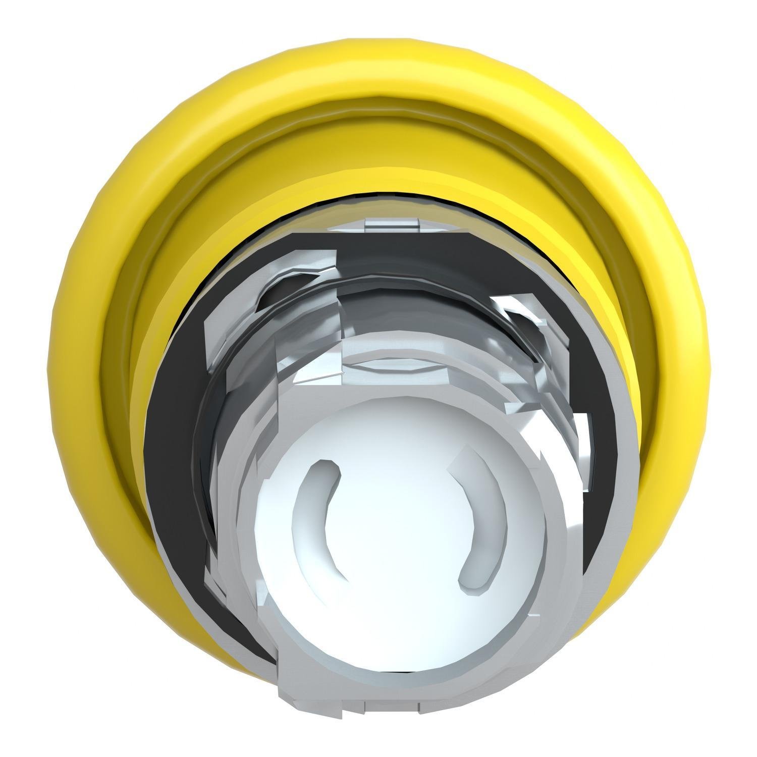Picture of ZB4BC5 - Head for non illuminated pushbutton, Harmony XB4, mushroom 40mm, metal, yellow, 22mm, spring return