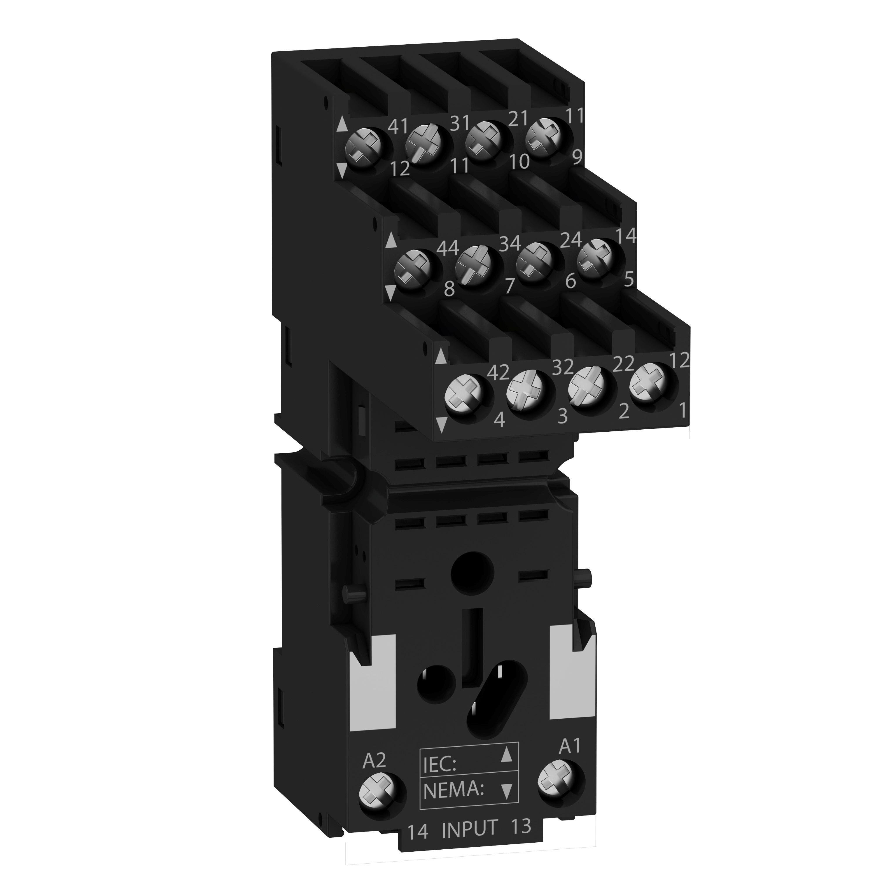 Picture of RXZE2S114M - socket, Harmony Electromechanical Relays, for RXM2 RXM4 relays, screw connec to rs, separate contact