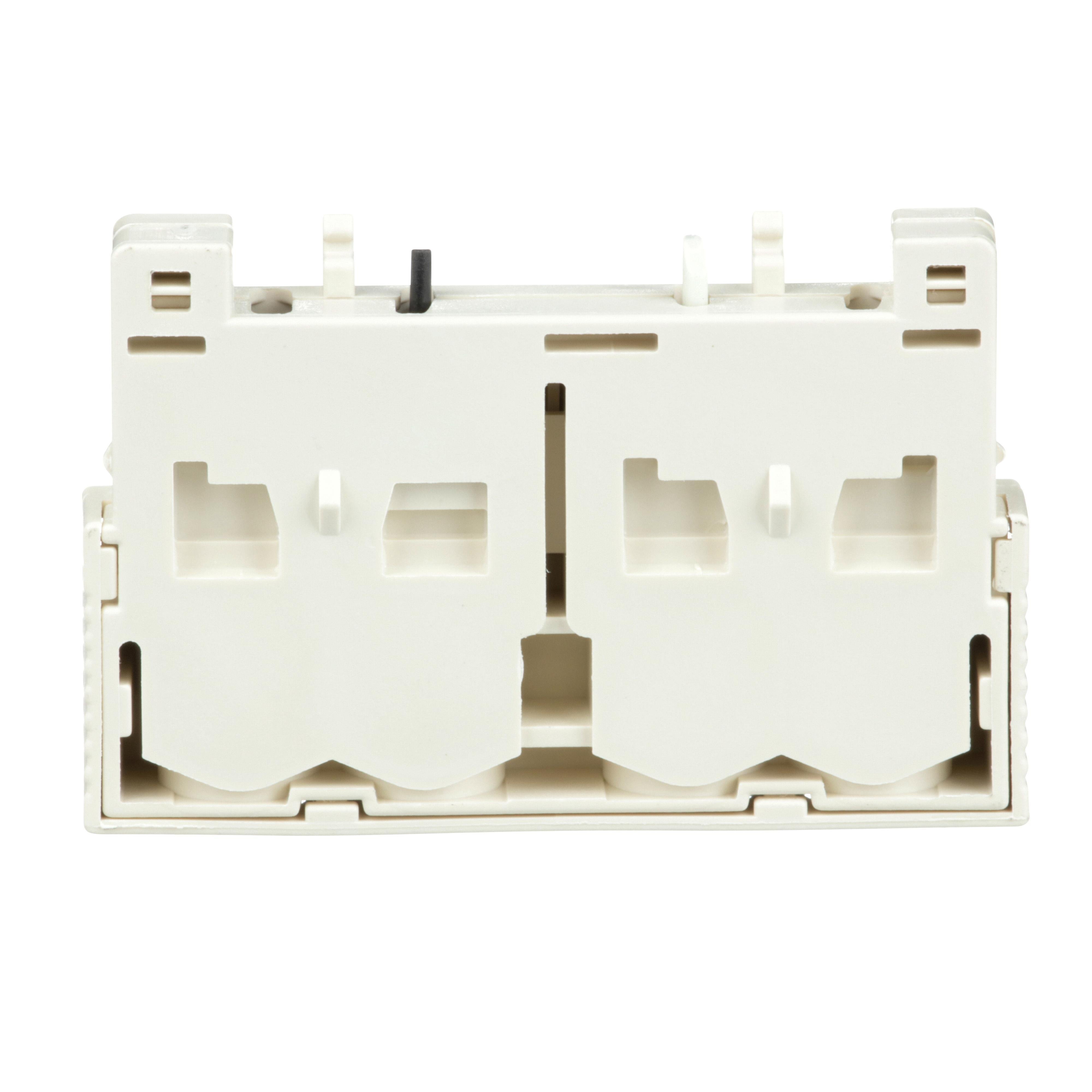 Picture of GVAE11 - TeSys Deca Manual Starter and Protector, auxiliary contact block, 1 NO and 1 NC, top mount, screw clamp