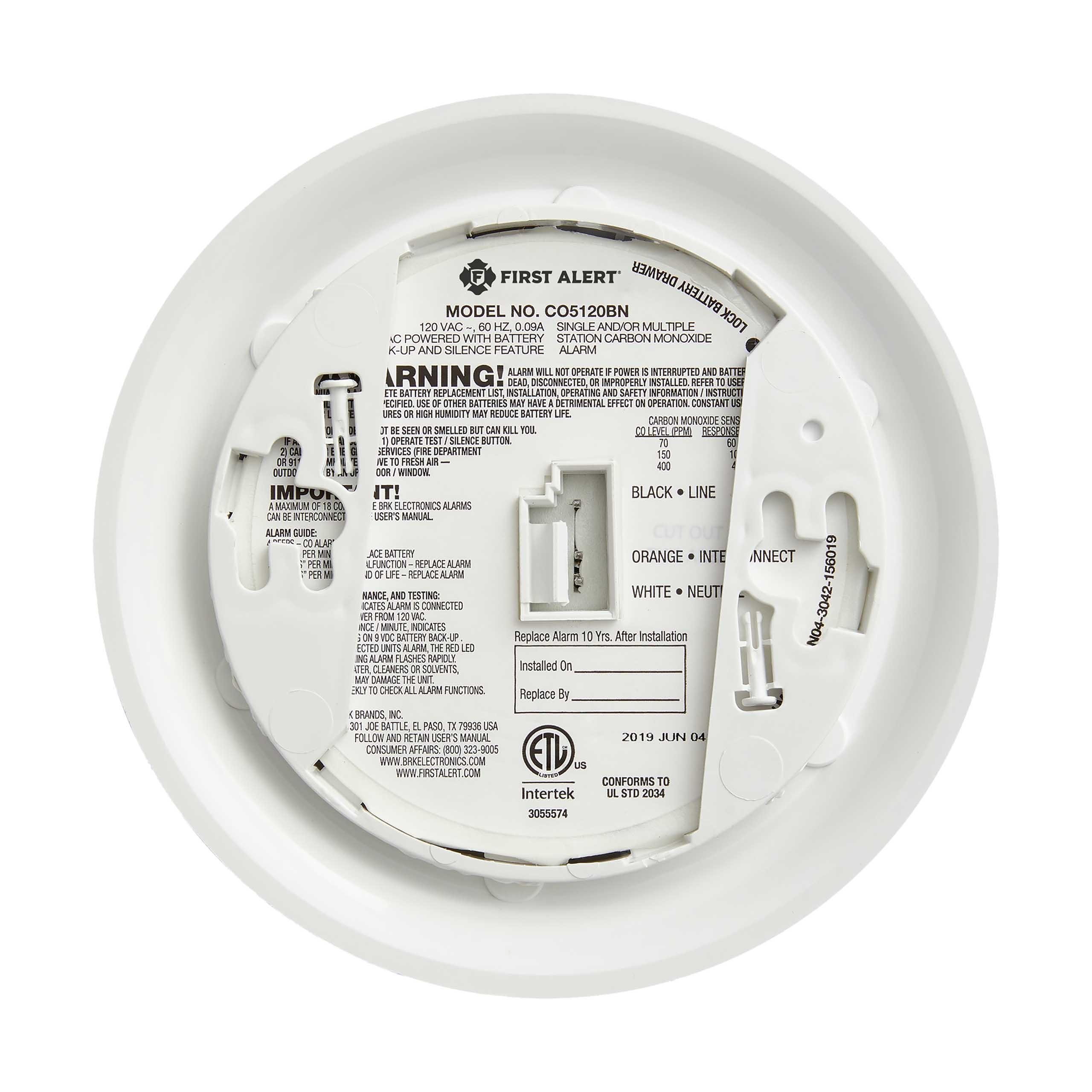 Picture of CO5120BN - 120V AC/DC CO Alarm