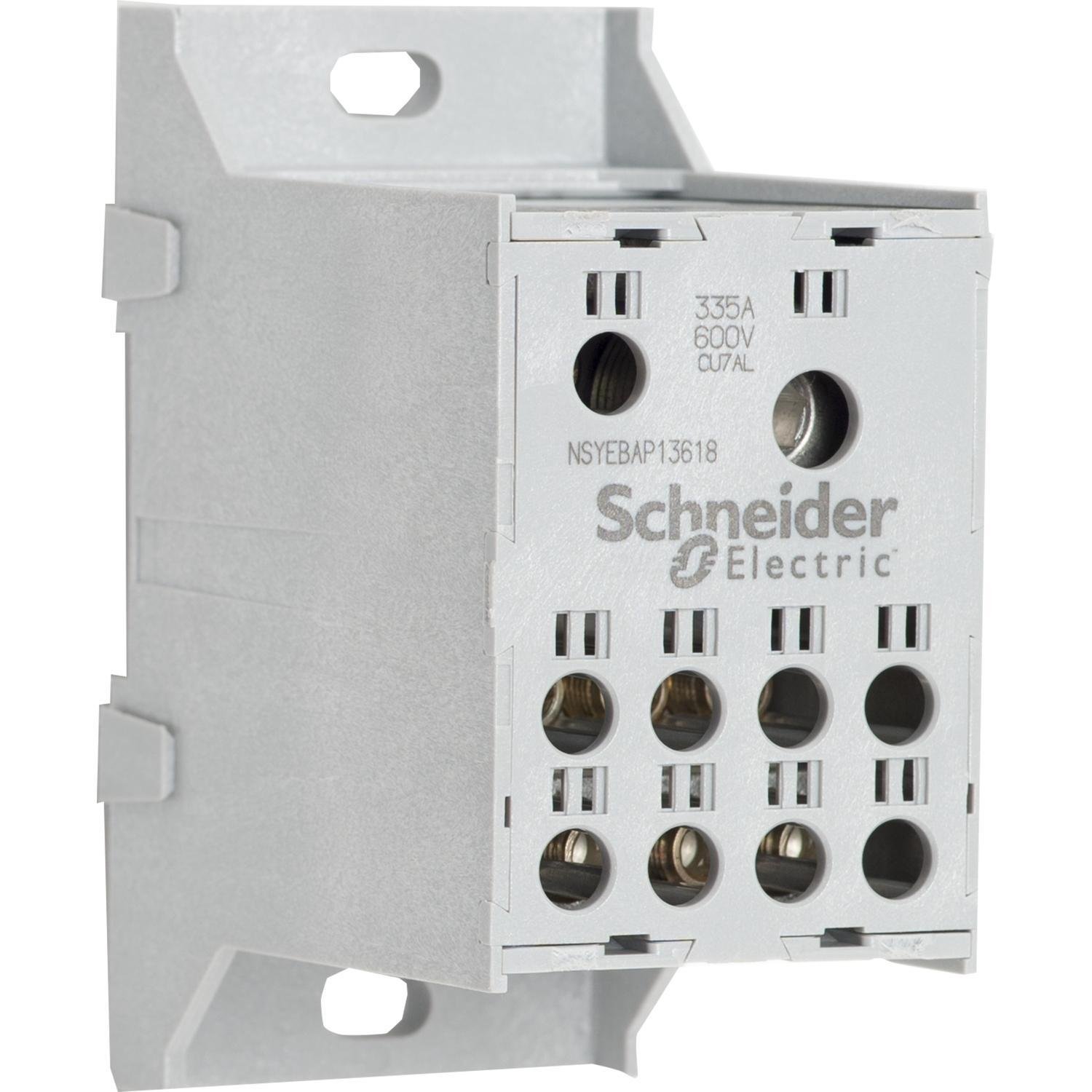NSYEBAP13618 - Power distribution block, Linergy, enclosed, 2 line, 8 load, 335A Cu, 270A Al, 600V, Al lug, panel