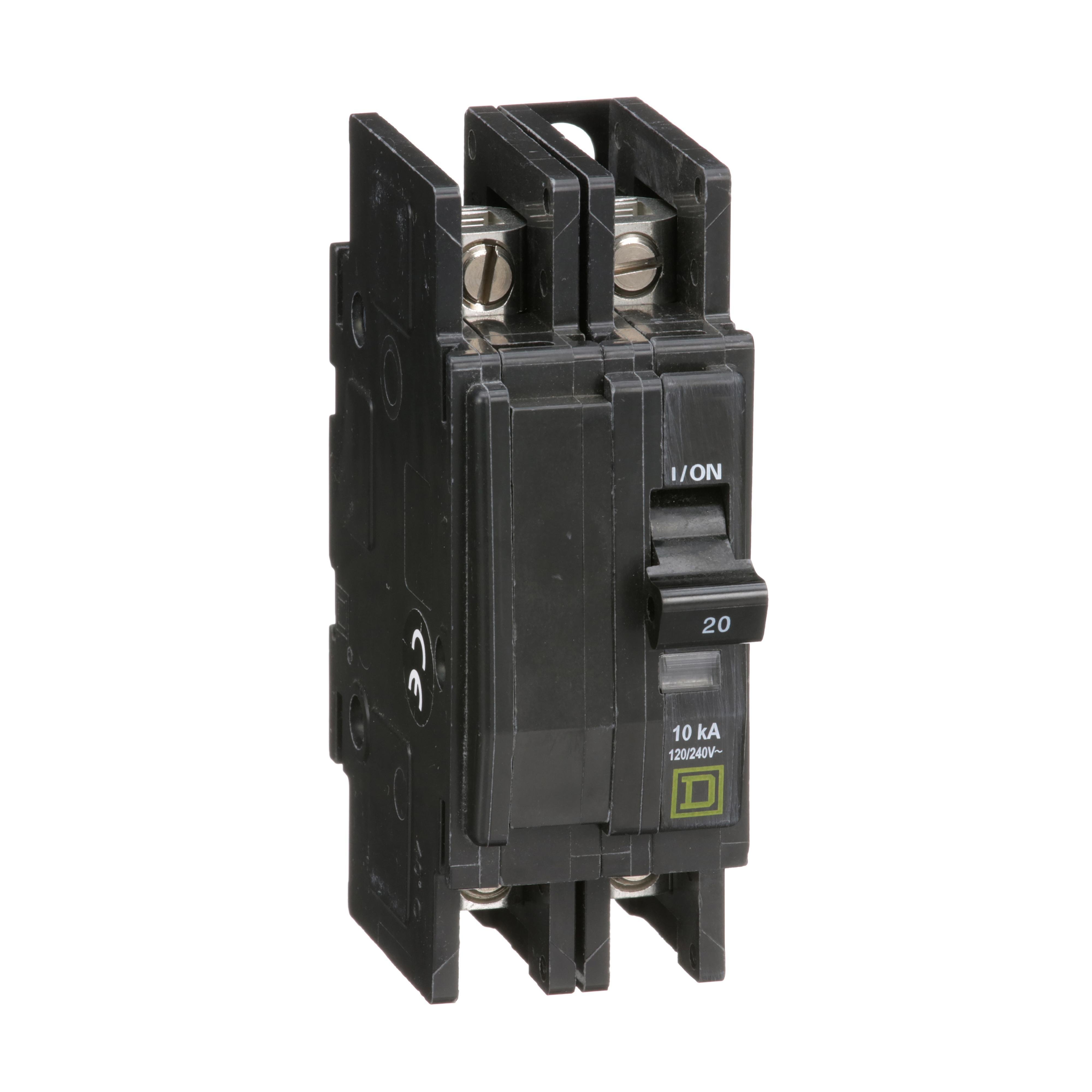 QOU220 - Mini circuit breaker, QOU, 20A, 2 pole, 120/240VAC, 10kA