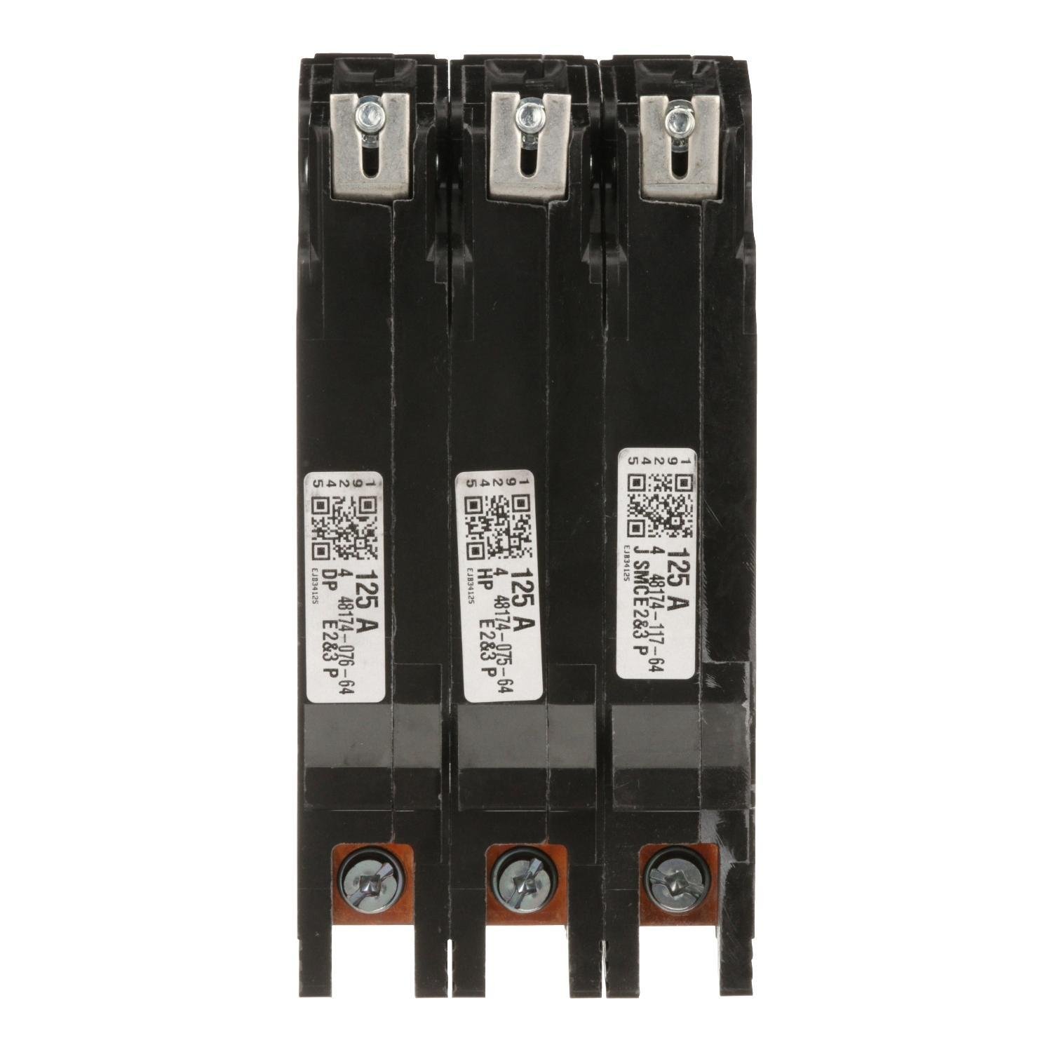 Picture of EJB34125 - Mini circuit breaker, E-Frame, 125A, 3 pole, 480Y/277VAC, 100kA max, bolt on [TAA]