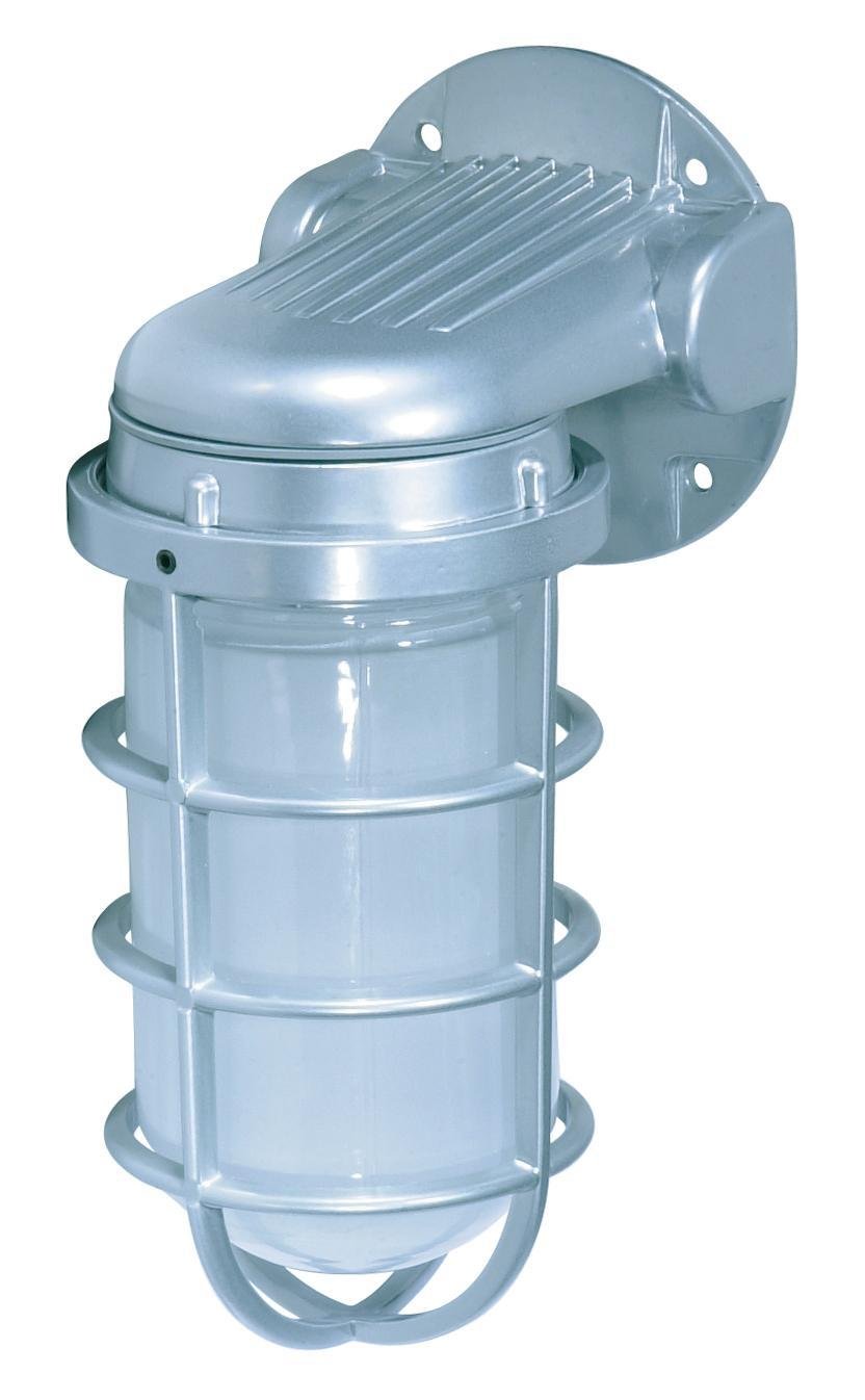 SF76-620 - 1 Light - 11" Vapor Proof - Wall Mount with Frosted Glass - Metallic Silver Finish