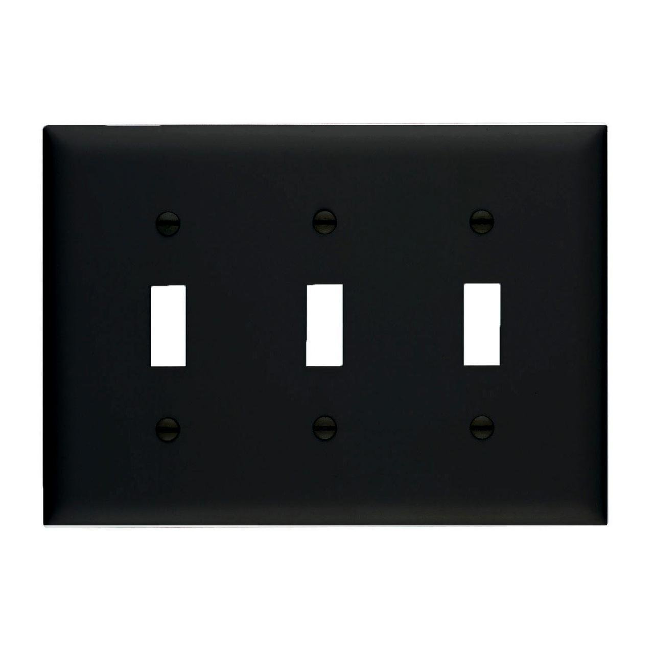 TP3BK - TradeMaster® 3-Gang Nylon Wall Plate, 3 Toggle Switch Openings, Black