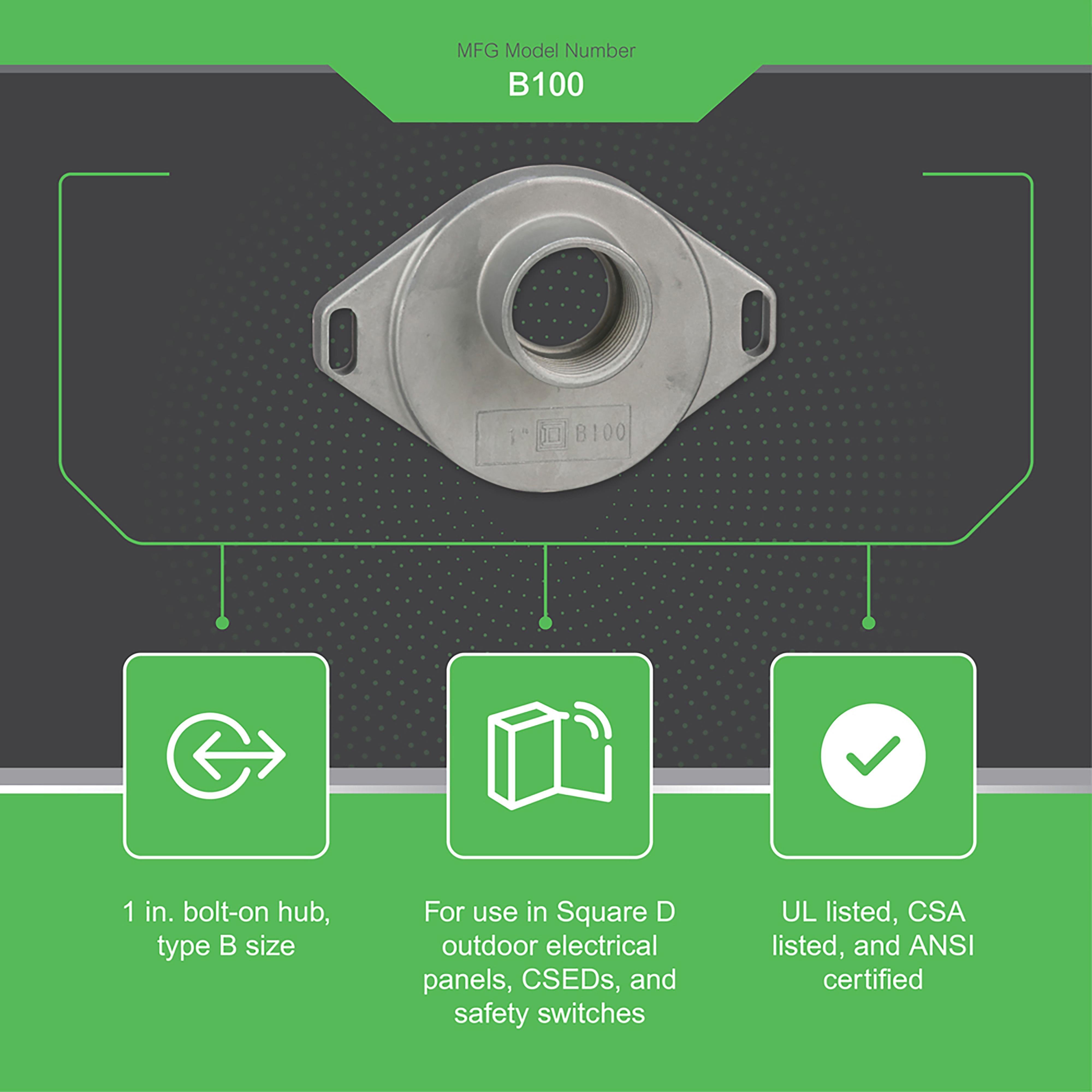 Picture of B100 - Accessory, bolt-on hub, 1.00in, rainproof