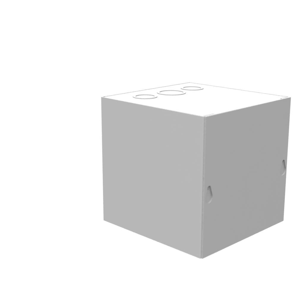 Picture of 666-SC1 - 6x6x6 Screw Cover Type 1 UL Listed Steel Knockouts ANSI 61 Gray Cover With Teardrop Slots Mounting Holes In Back