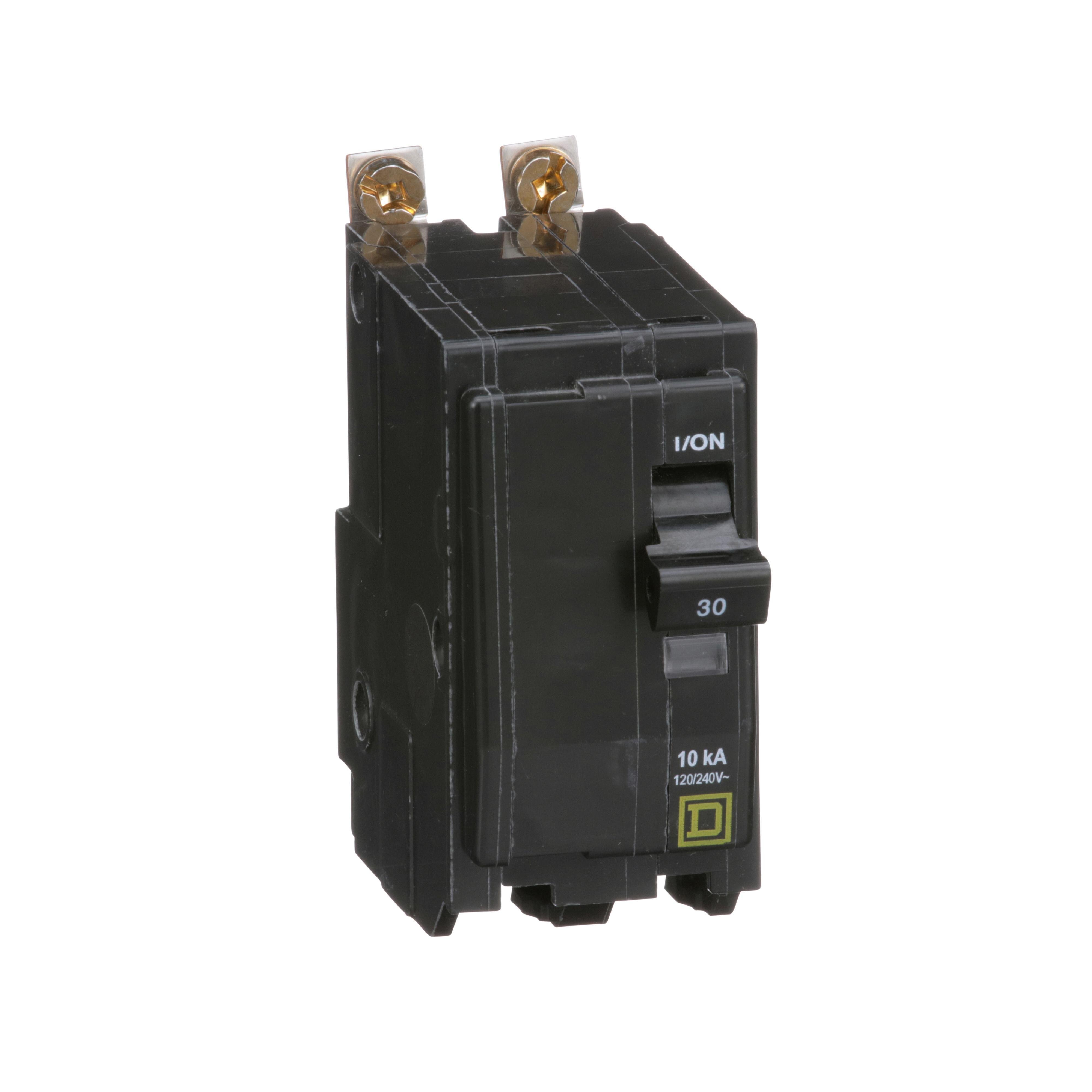 QOB230 - Mini circuit breaker, QO, 30A, 2 pole, 120/240VAC, 10kA, bolt on