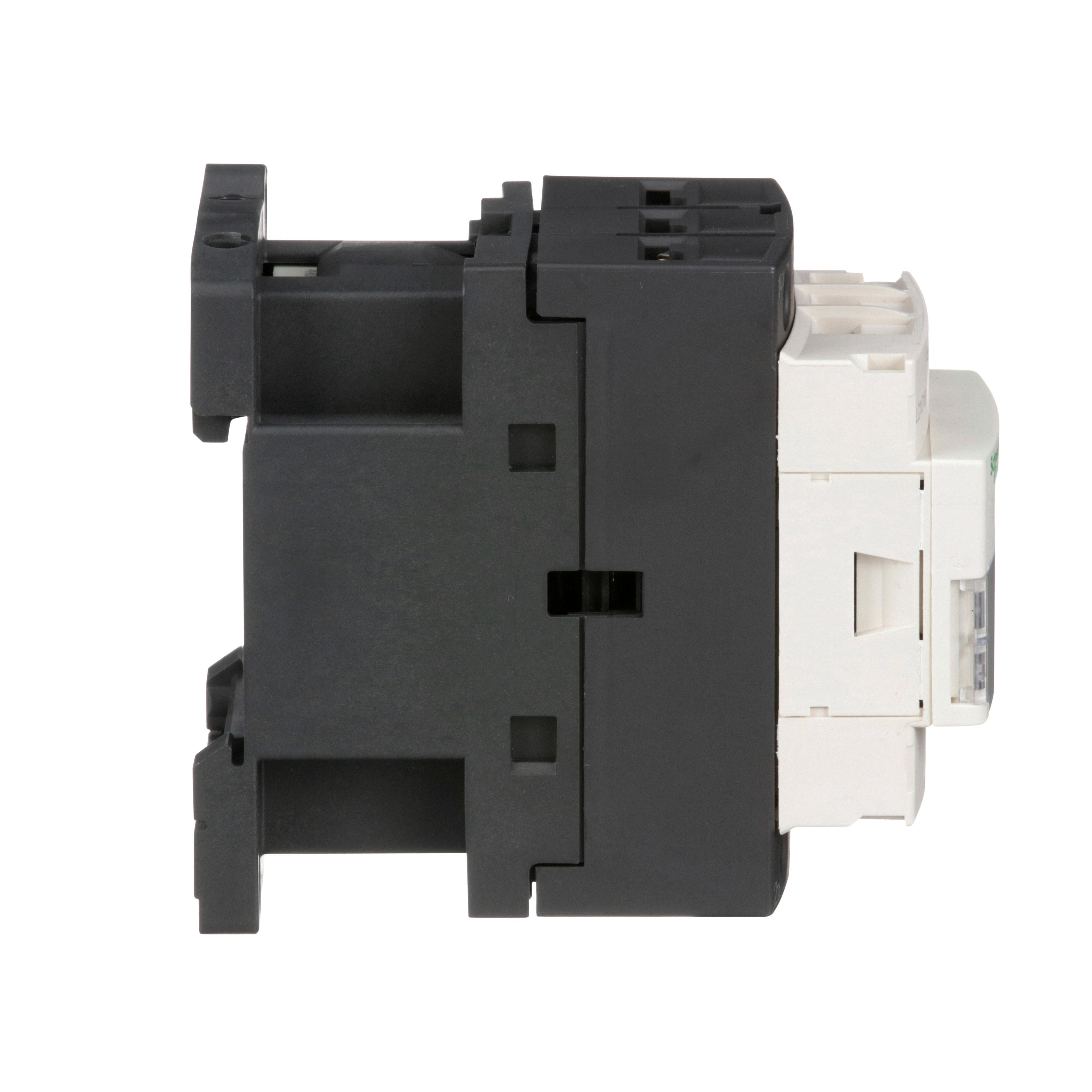 Picture of LC1D18G7 - IEC contactor, TeSys Deca, nonreversing, 18A, 10HP at 480VAC, up to 100kA SCCR, 3 phase, 3 NO, 120VAC 50/60Hz coil, open