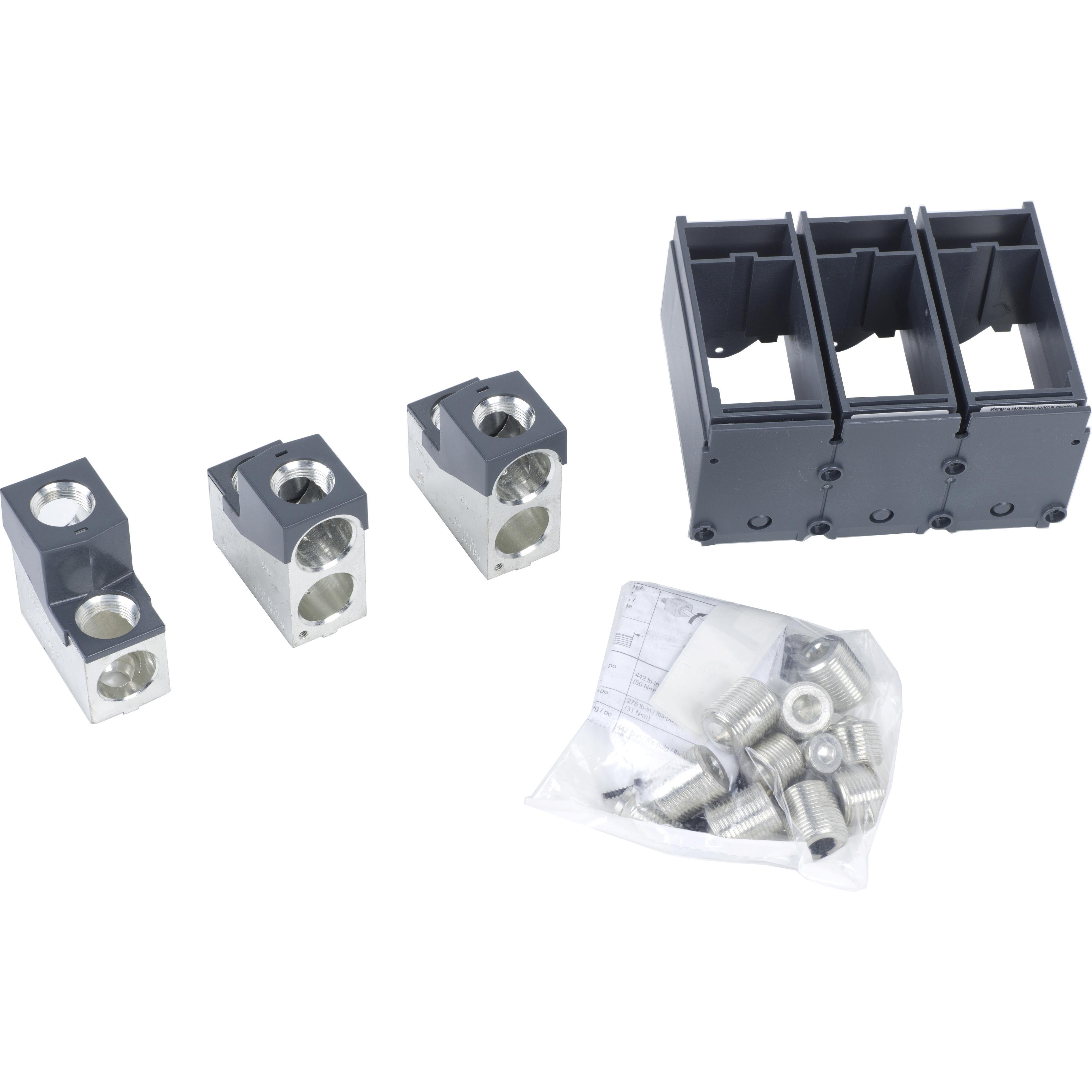 CU600LS52K3 - Mechanical lug kit, PowerPacT L, 400/600A, 3P, copper, medium terminal shield