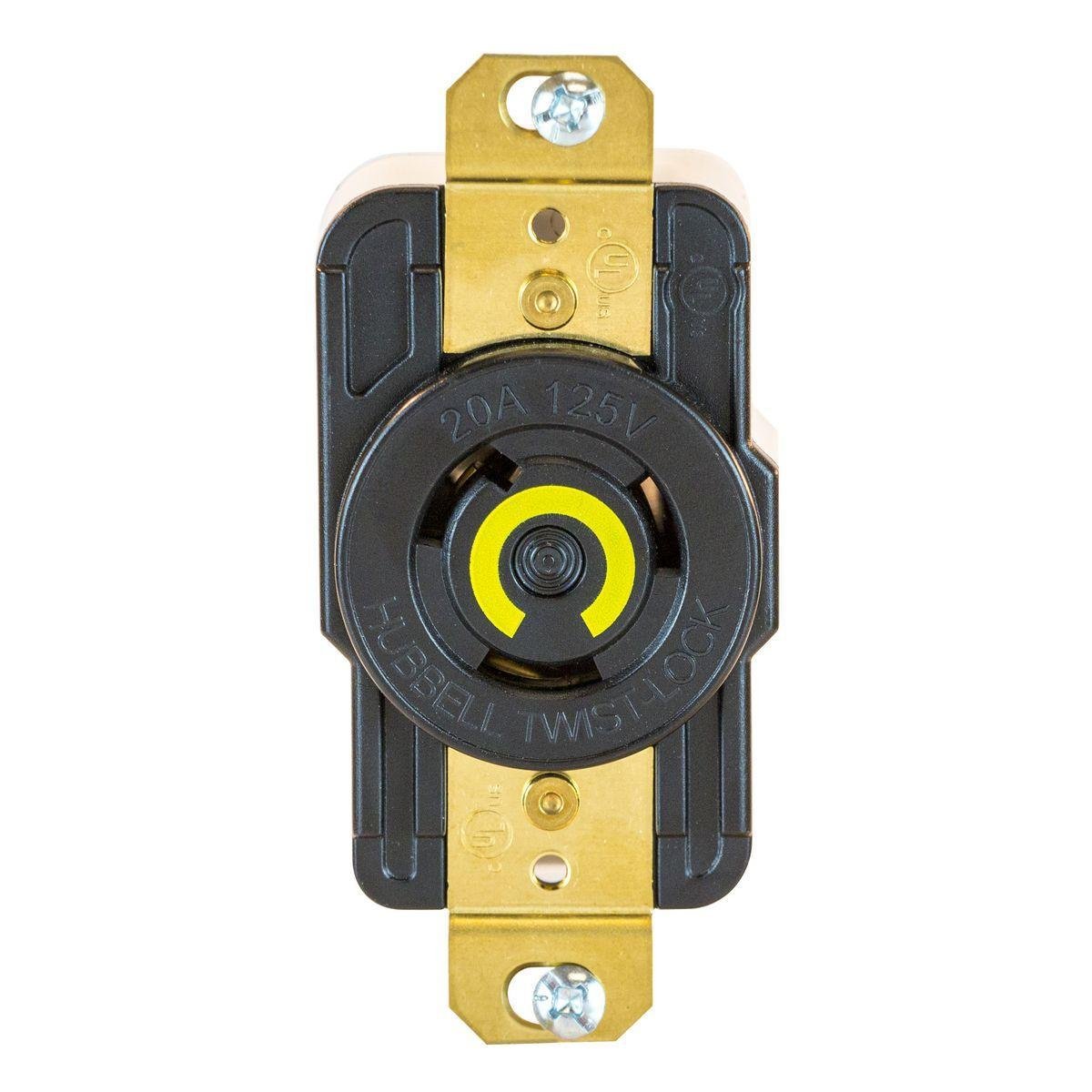 Picture of HBL2310ST - EdgeConnect™ Twist-Lock® Receptacle, 20A 125V, L5-20R, BK, with Spring Termination