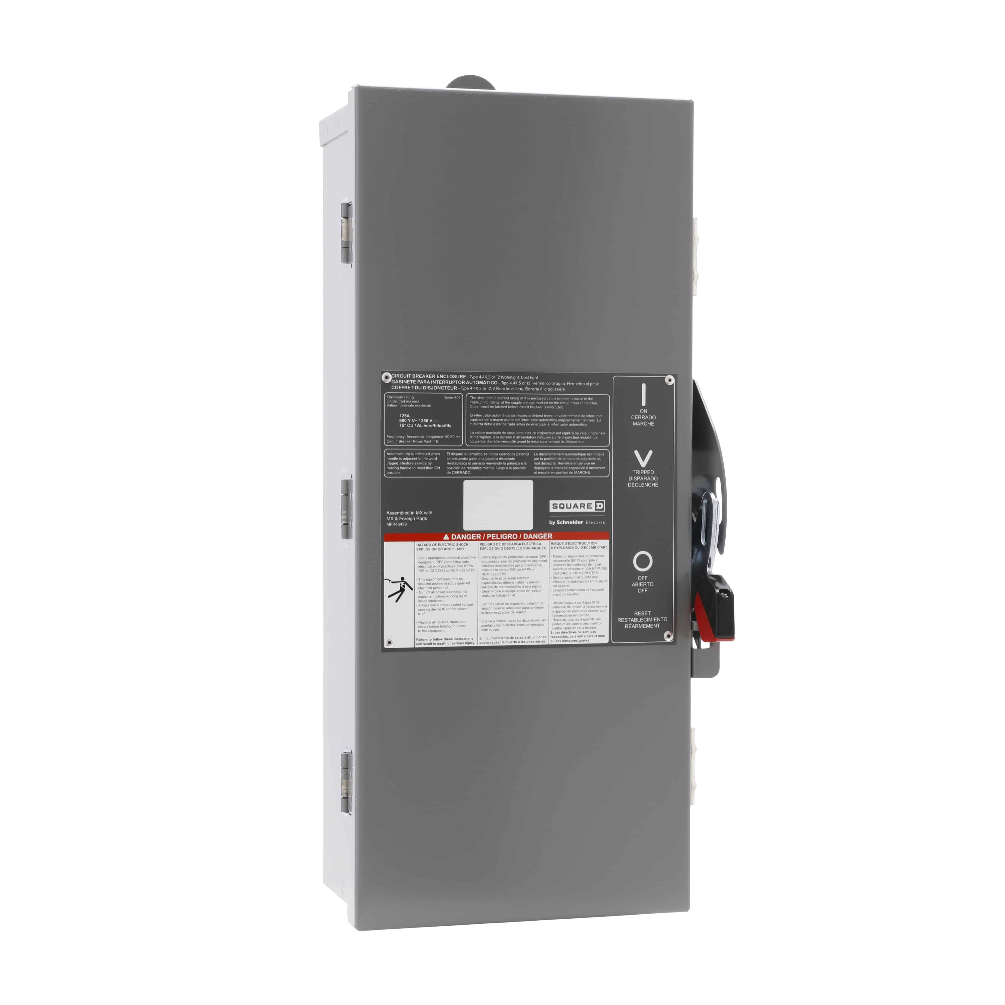 B125AWK - Circuit breaker enclosure, PowerPacT B, 15A to 100A, NEMA 12/3R, surface mount