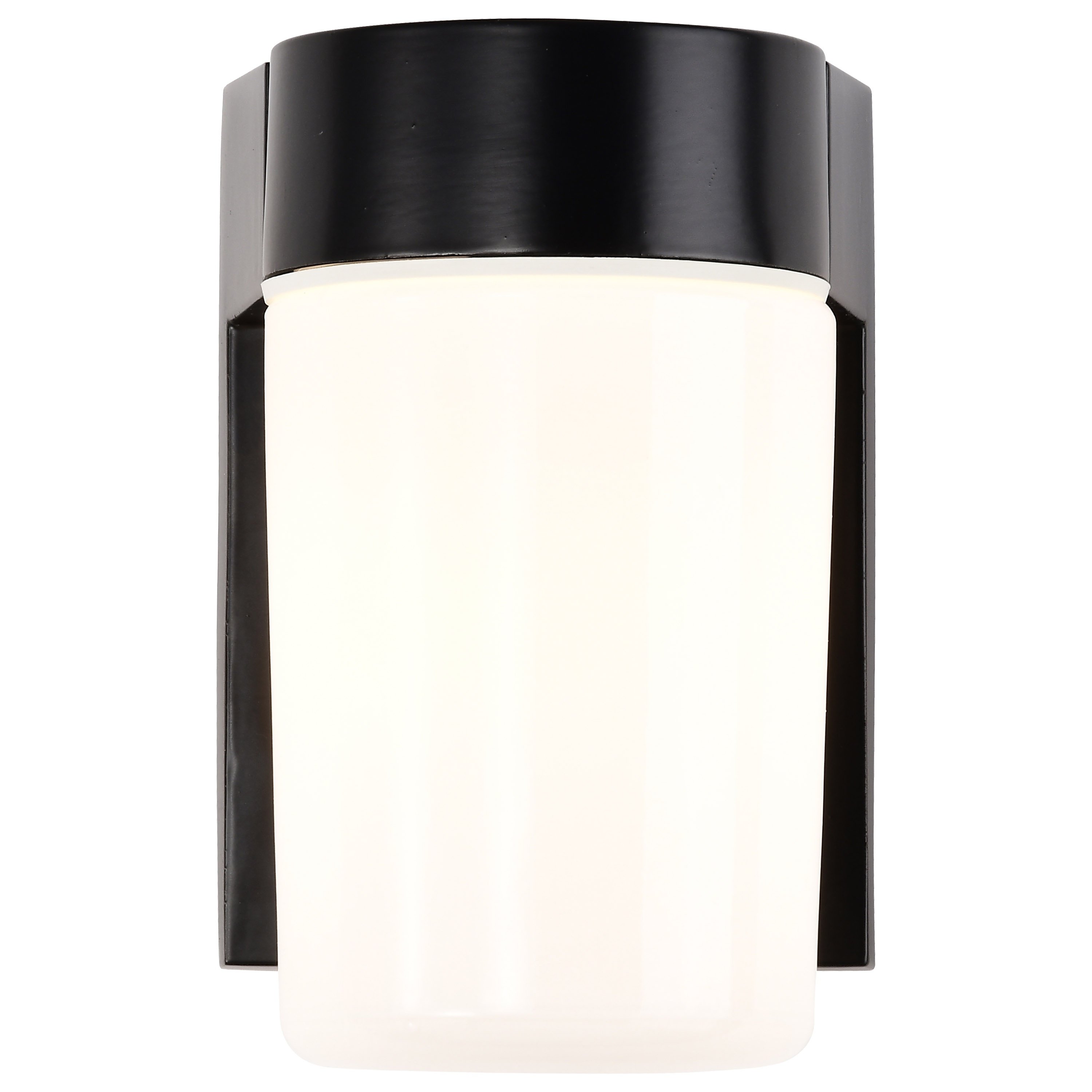 Picture of SF77-137 - 1 Light - 8" Utility Wall with White Glass - Black Finish