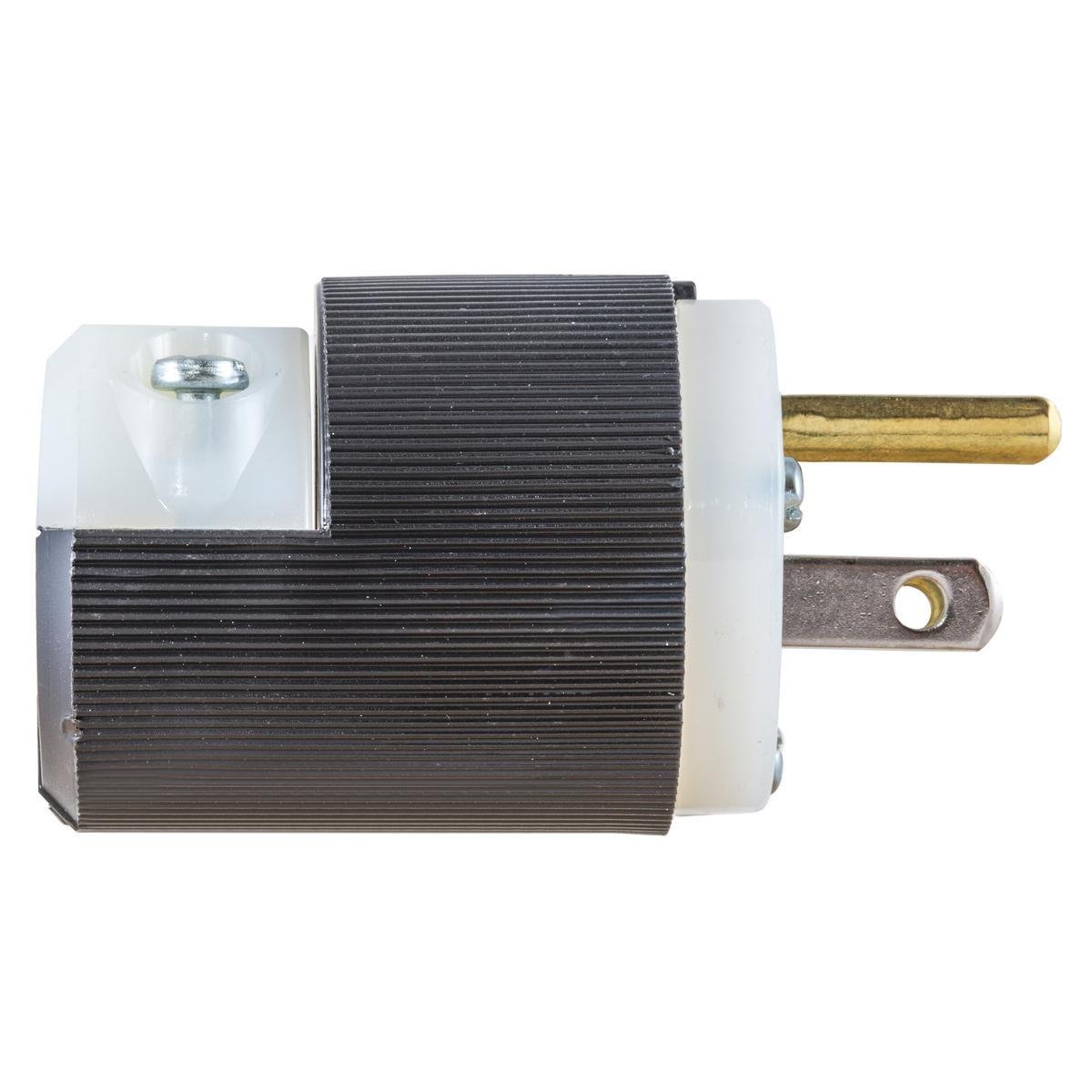 Picture of HBL5266C - Straight Blade Devices, Male Plug, Insulgrip-Heavy Duty, Industrial/Commercial Grade, Straight, 2-Pole 3- Wire Grounding, 15A125V, 5-15P, Black and White, Single Pack