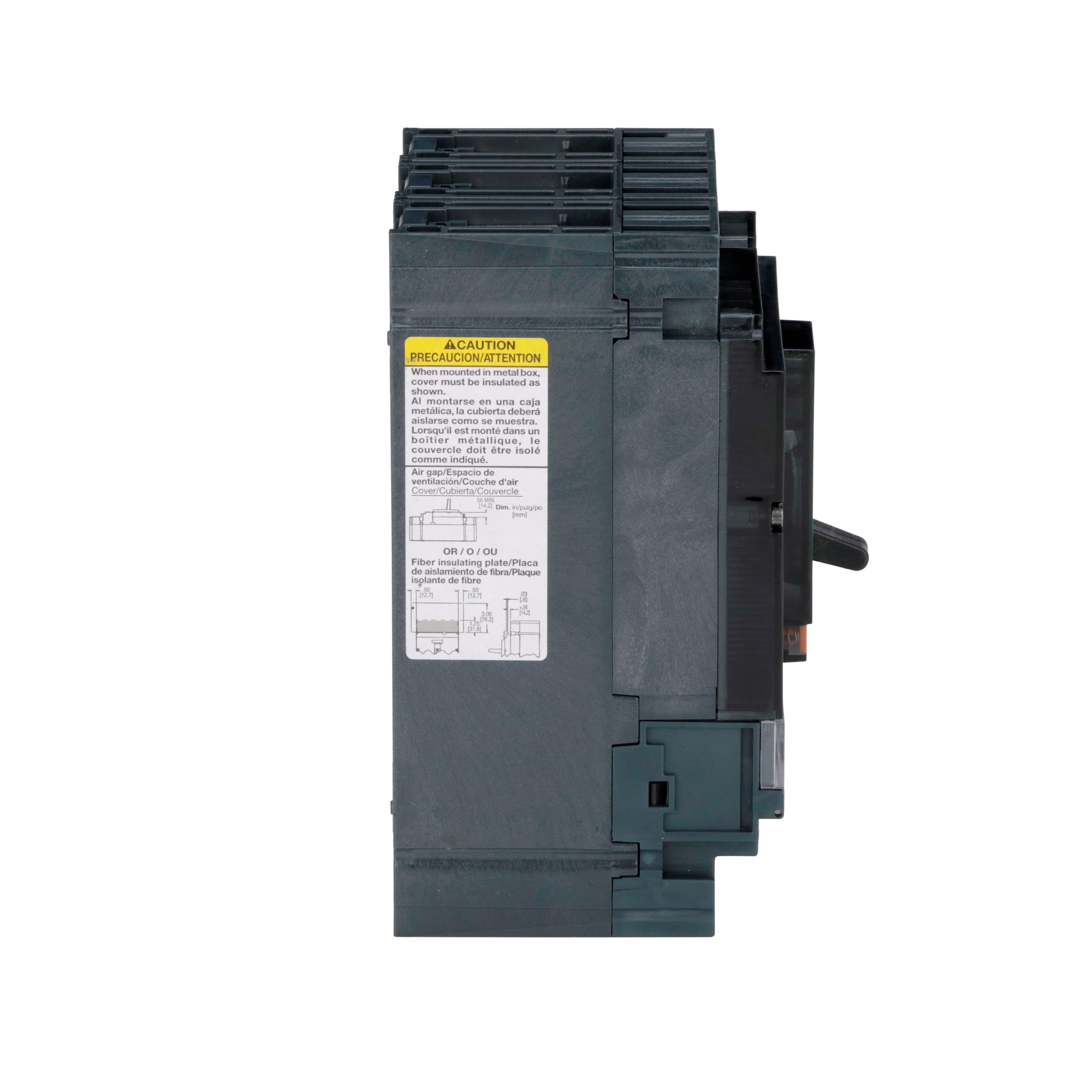 Picture of HDL36150CU33X - Circuit breaker, PowerPacT H, 150A, 3 pole, 600VAC, 14kA, lugs, Micrologic 3.2S, 100%