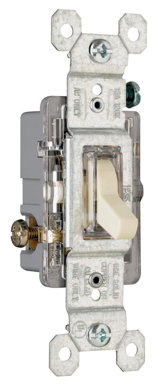 15A, 120V Trademaster® Single-Pole/Illuminated Toggle Switch, Ivory
