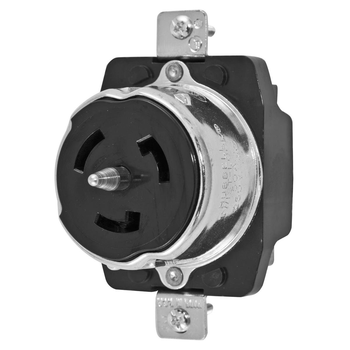 CS8369 - Locking Devices, Twist-Lock®, Industrial, Receptacle, 50A 3-Phase Delta 250V AC, 3-Pole 4-Wire Grounding, Non-NEMA, Screw Terminal, Black