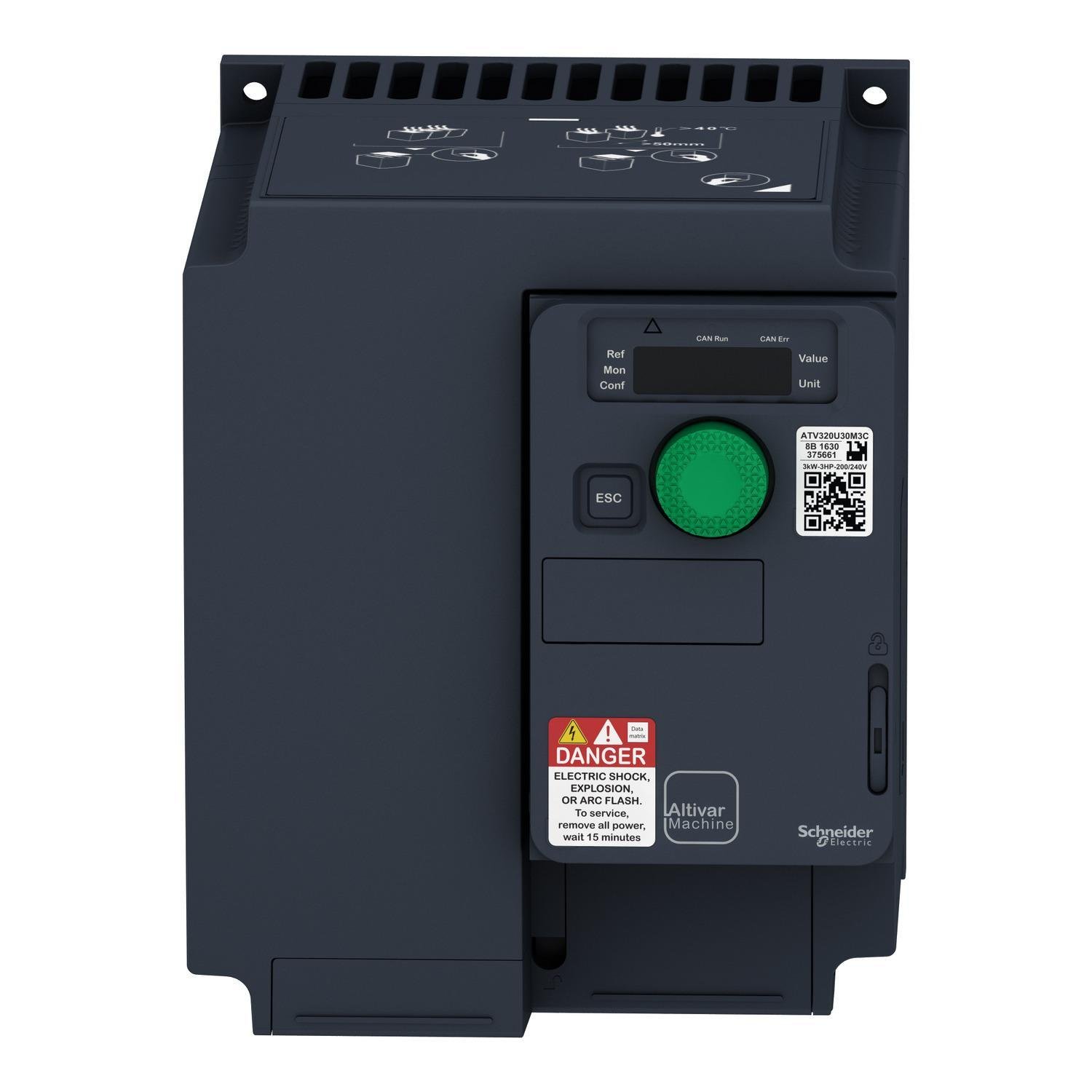 ATV320U40M3C - variable speed drive, Altivar Machine ATV320, 4kW, 200 to 240V, 3 phases, compact