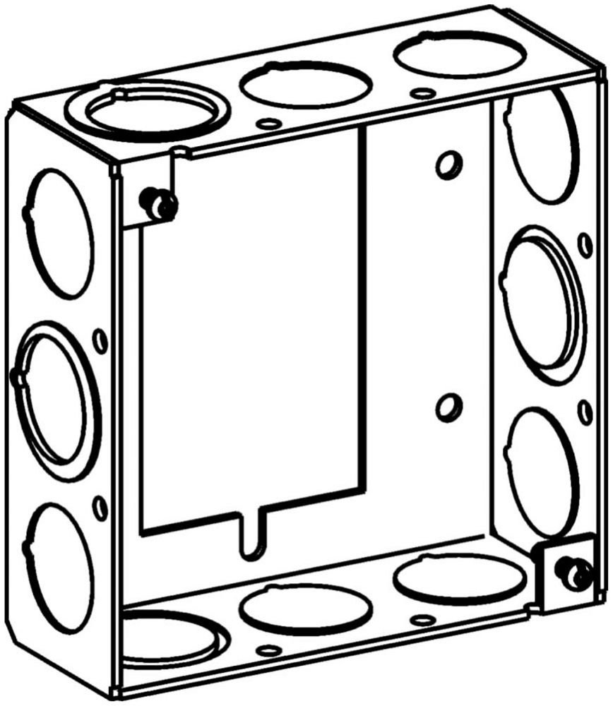 4SB-MKO-EHB - 1-1/2" DEEP, 4" SQUARE (4S) EXTENSION RING WELDED FOR HANDY BOX WITH MKO