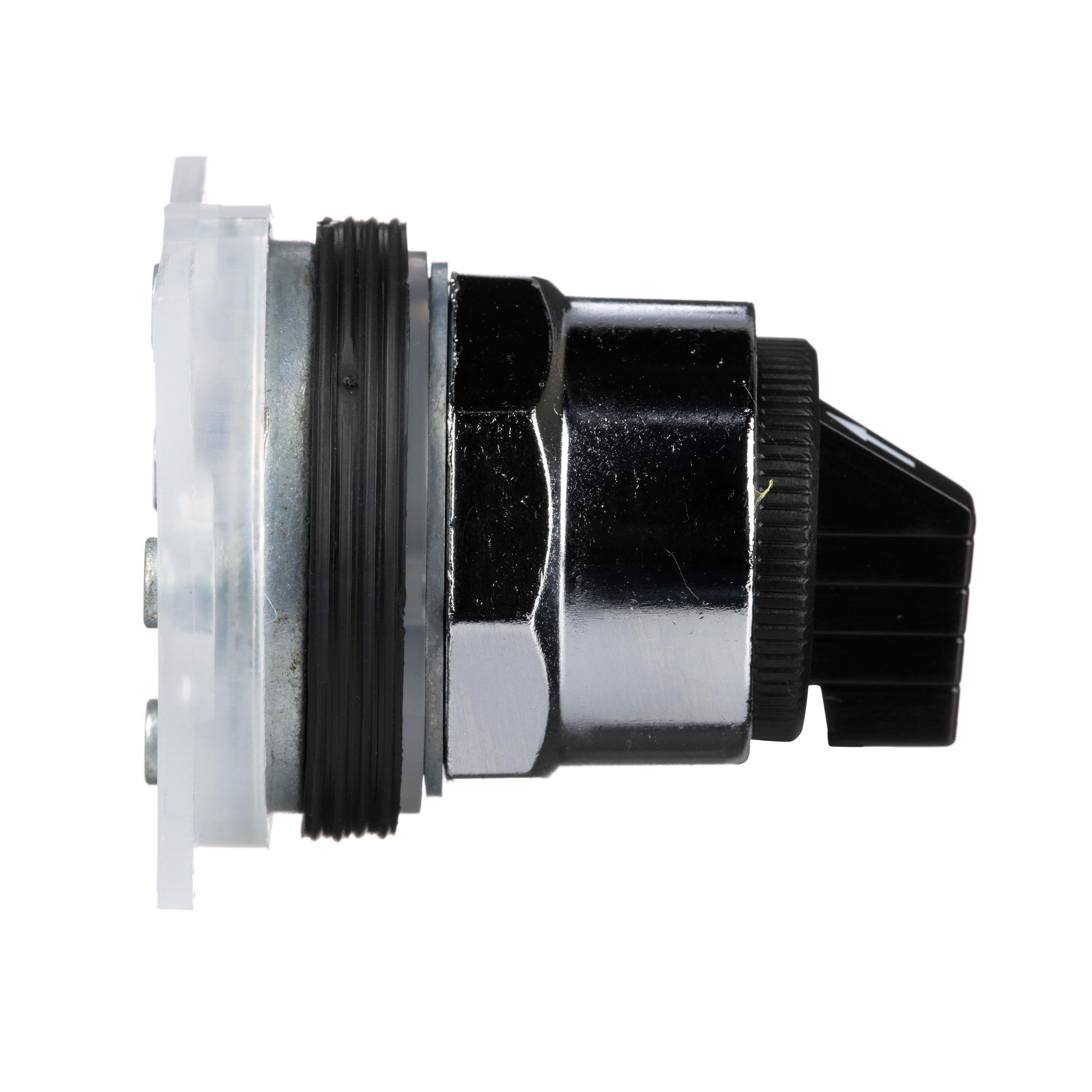 Picture of 9001KS53B - 30mm Push Button, Type K, selector switch, 3 position, C cam, spring return both sides to center, black knob