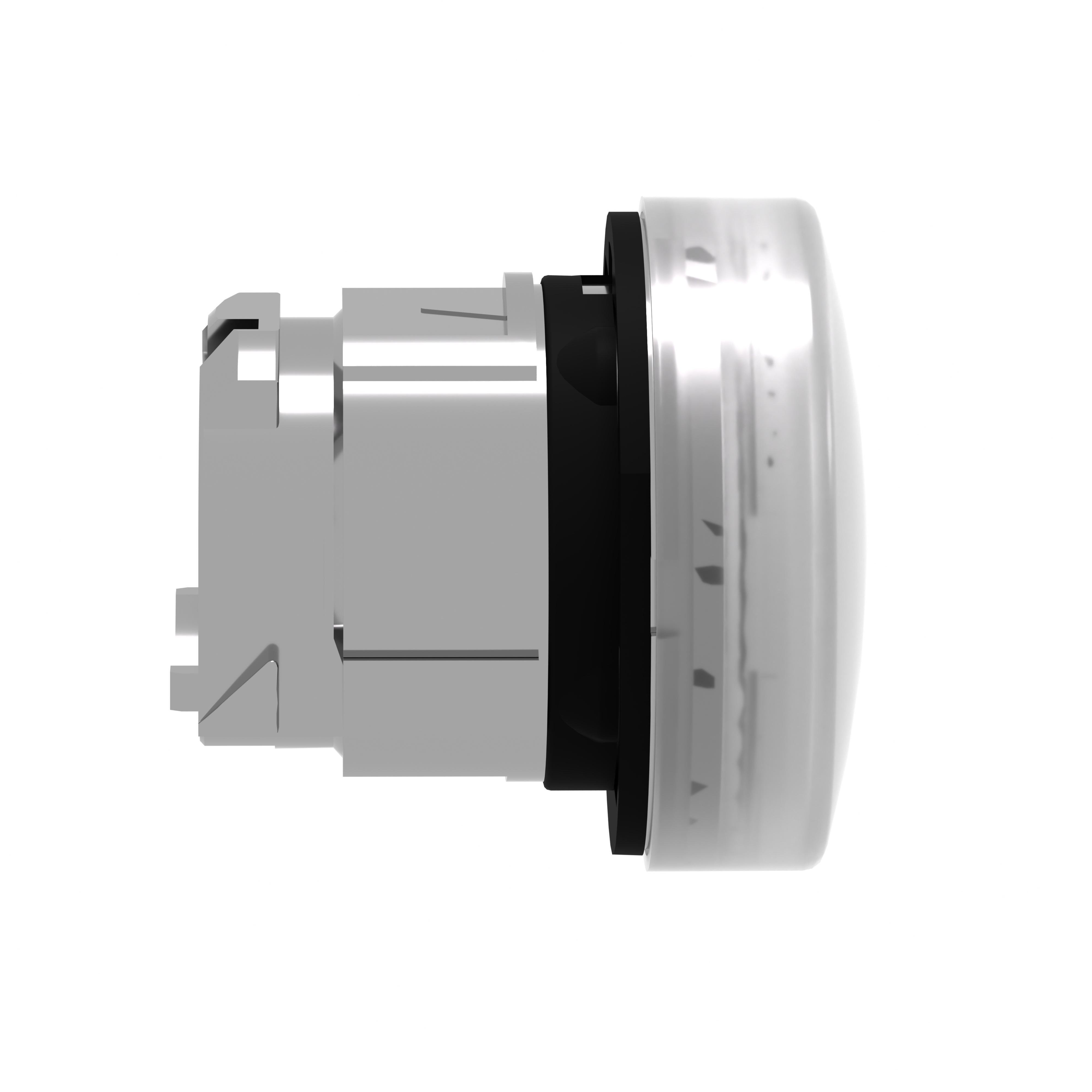 Picture of ZB4BV013 - Head for pilot light, Harmony XB4, metal, white, 22mm, universal LED, plain lens