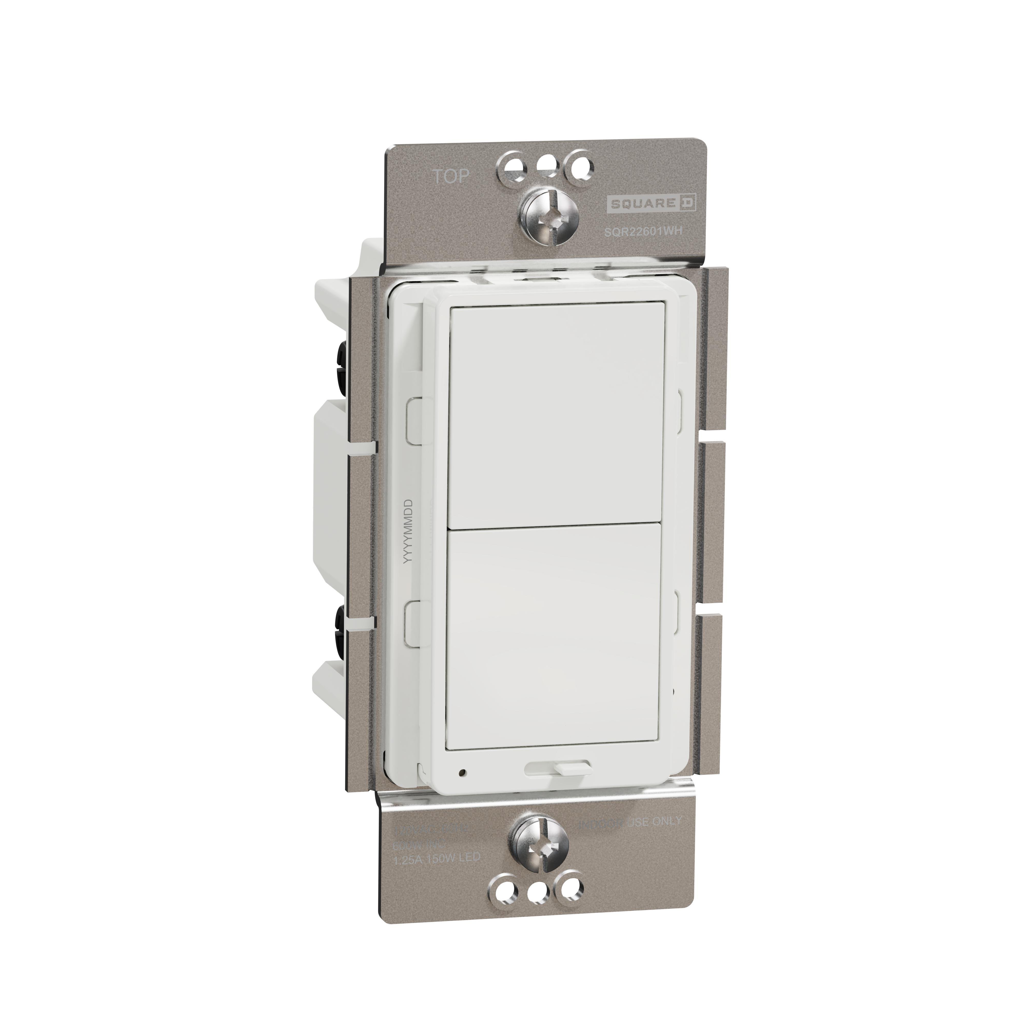 Picture of SQR22601WH - Dimmer, X Series, rocker, 600W, single pole, 3 way, white, matte finish