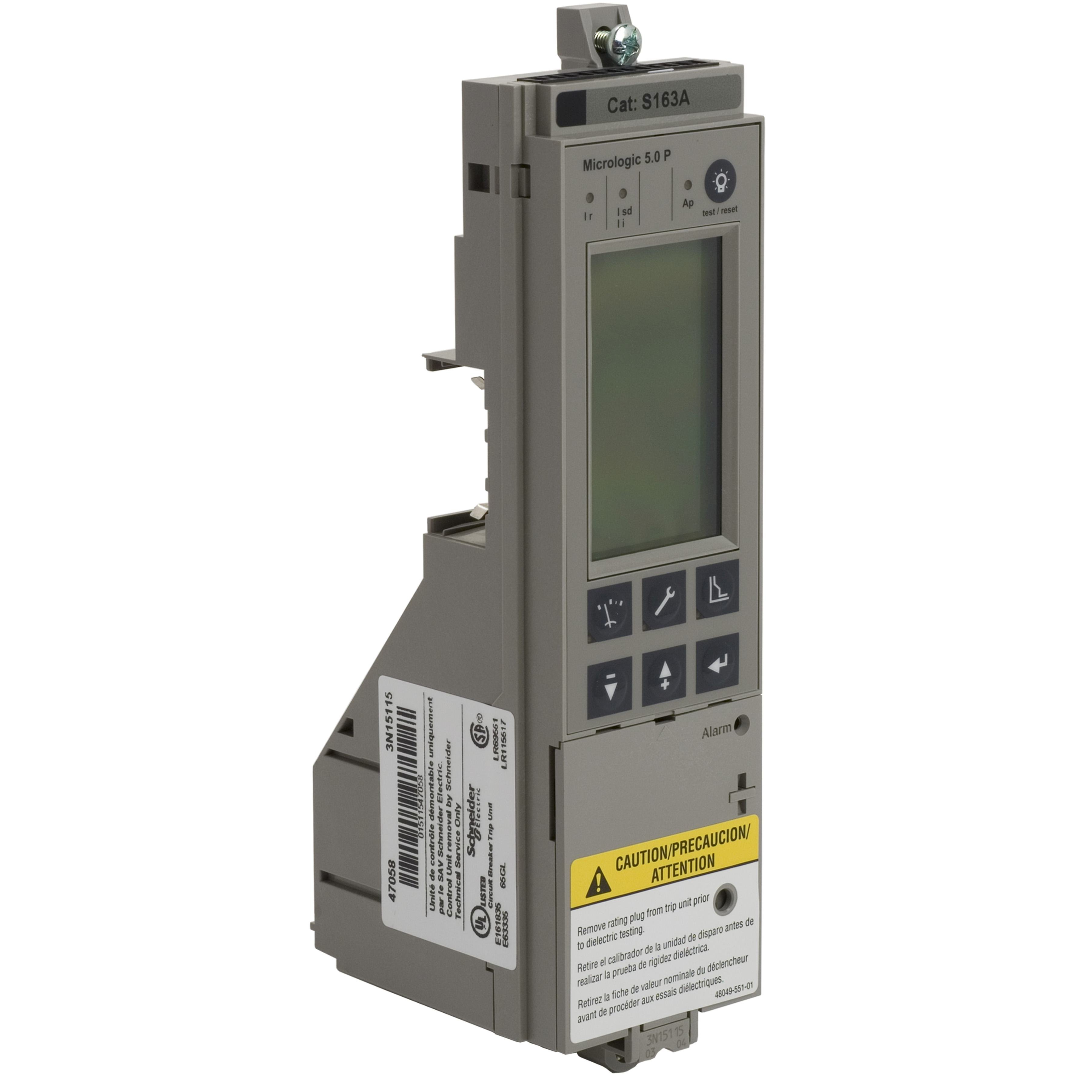 S163A - Trip unit, PowerPact P, R, with rating plug, Micrologic 5.0P, LSI protection, metering and advanced protection