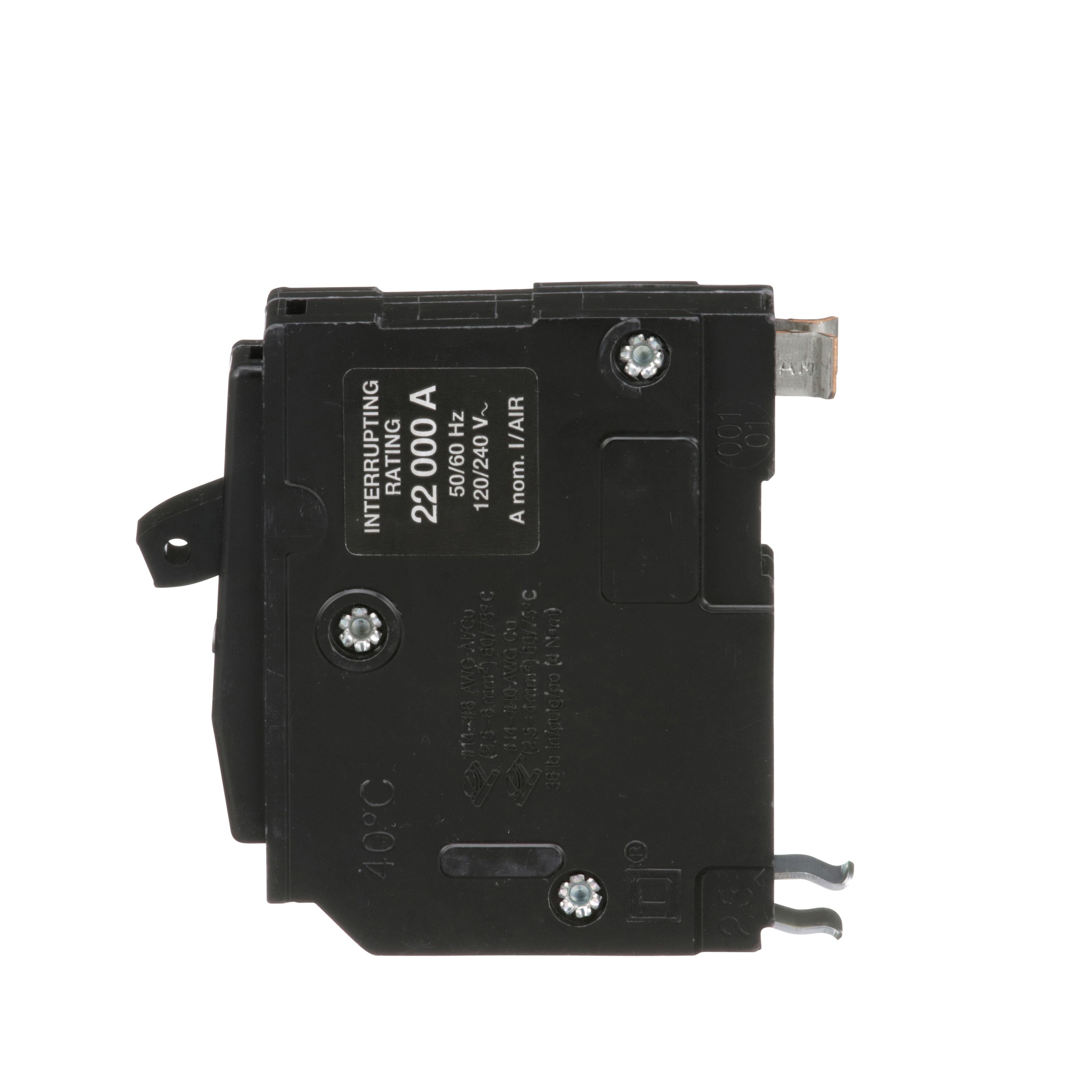 Picture of QO120VH - Mini circuit breaker, QO, 20A, 1 pole, 120/240VAC, 22kA, plug in