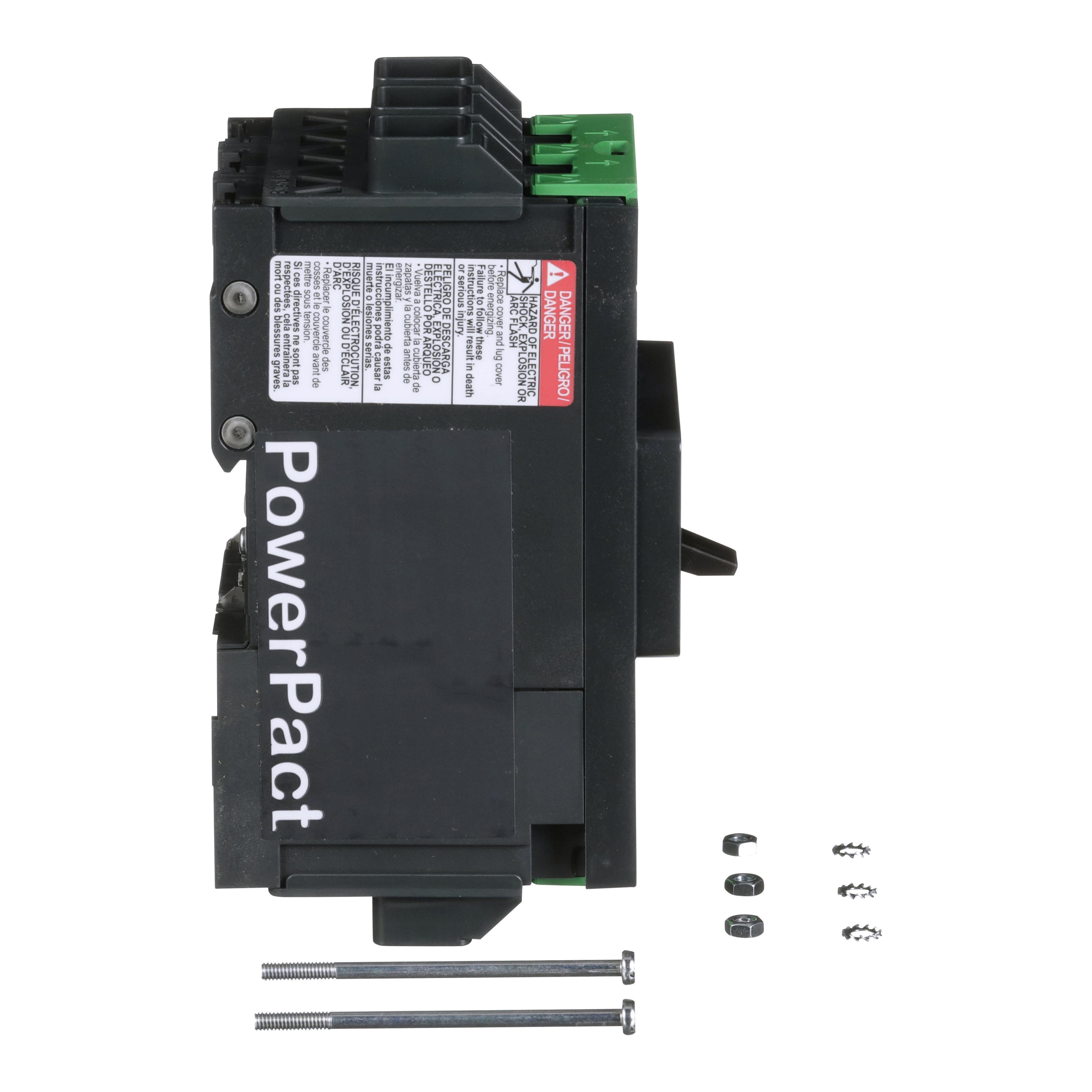 Picture of BJL36110 - Circuit breaker, PowerPacT B, 110A, 3 pole, 600Y/347VAC, 25kA, lugs, thermal magnetic, 80%