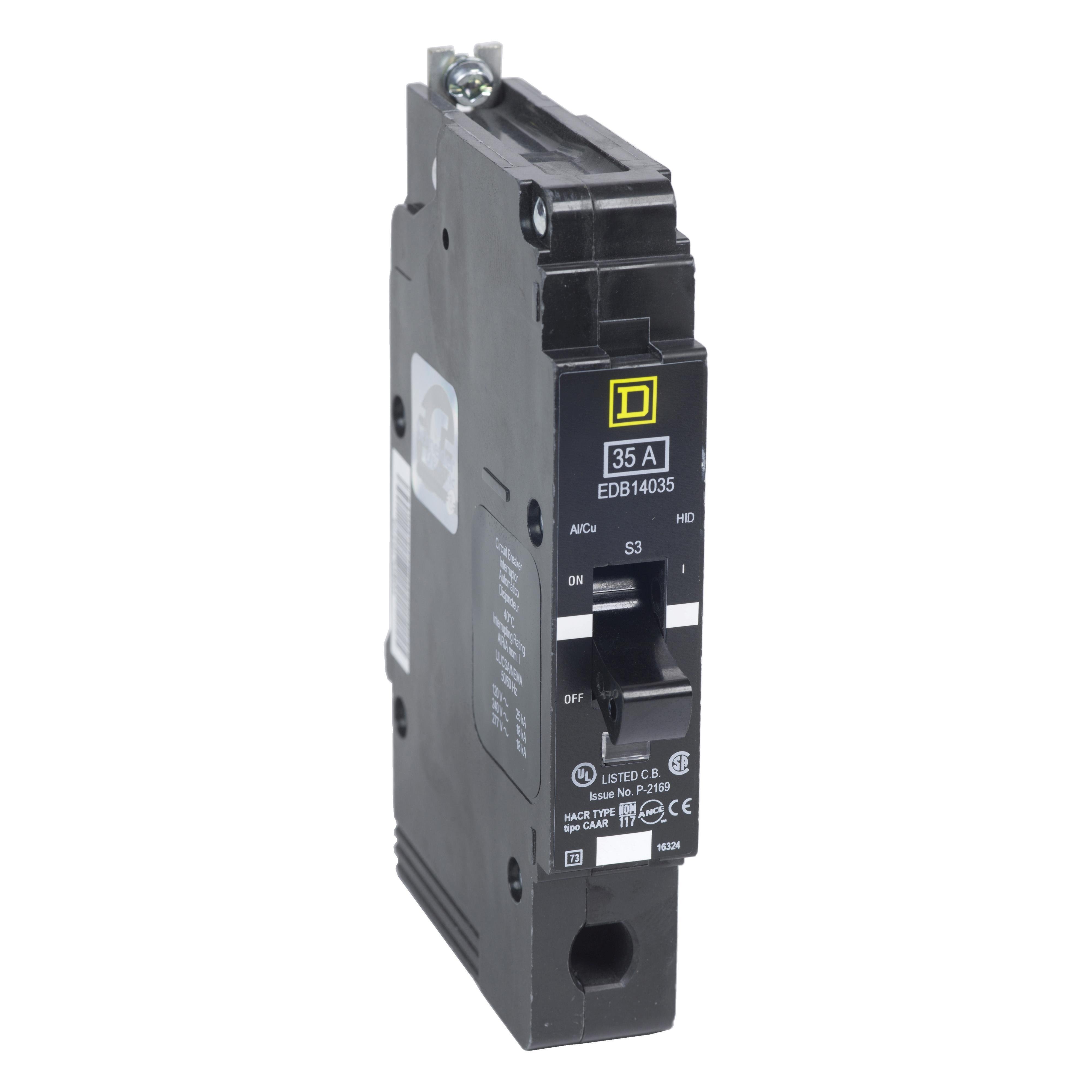 EDB14050 - Mini circuit breaker, E-Frame, 50A, 1 pole, 277VAC, 25kA max, bolt on [TAA]