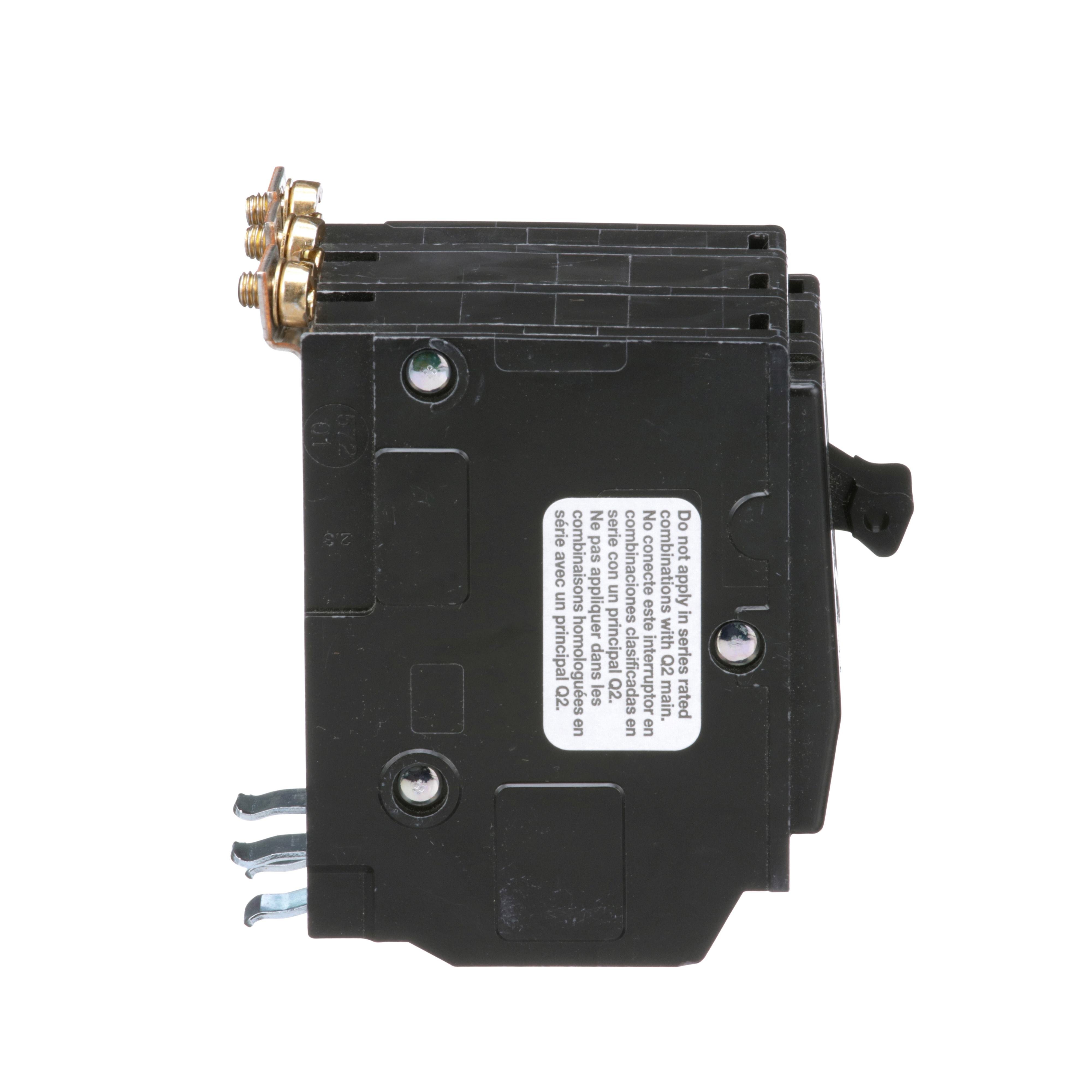 Picture of QOB340 - Mini circuit breaker, QO, 40A, 3 pole, 120/240VAC, 10kA, bolt on