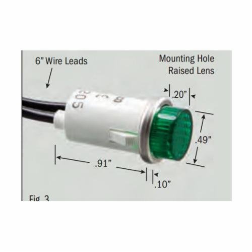 SL53413-7-BG - Indicator Light, Neon, 1/2 OD, Raised G