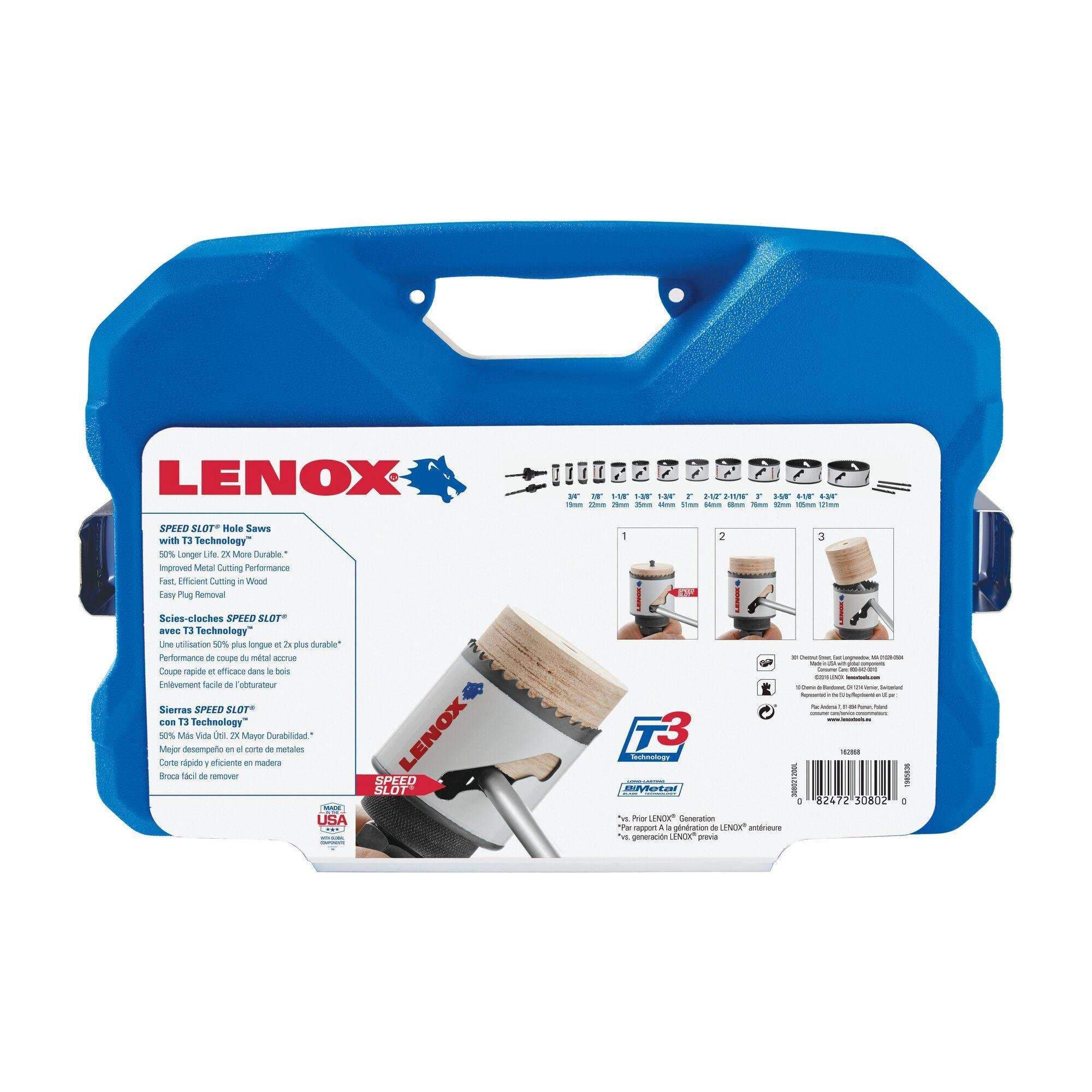 Picture of 30802-1200L - LENOX Hole Saw Kit For Electricians, Speed Slot, 17 Piece