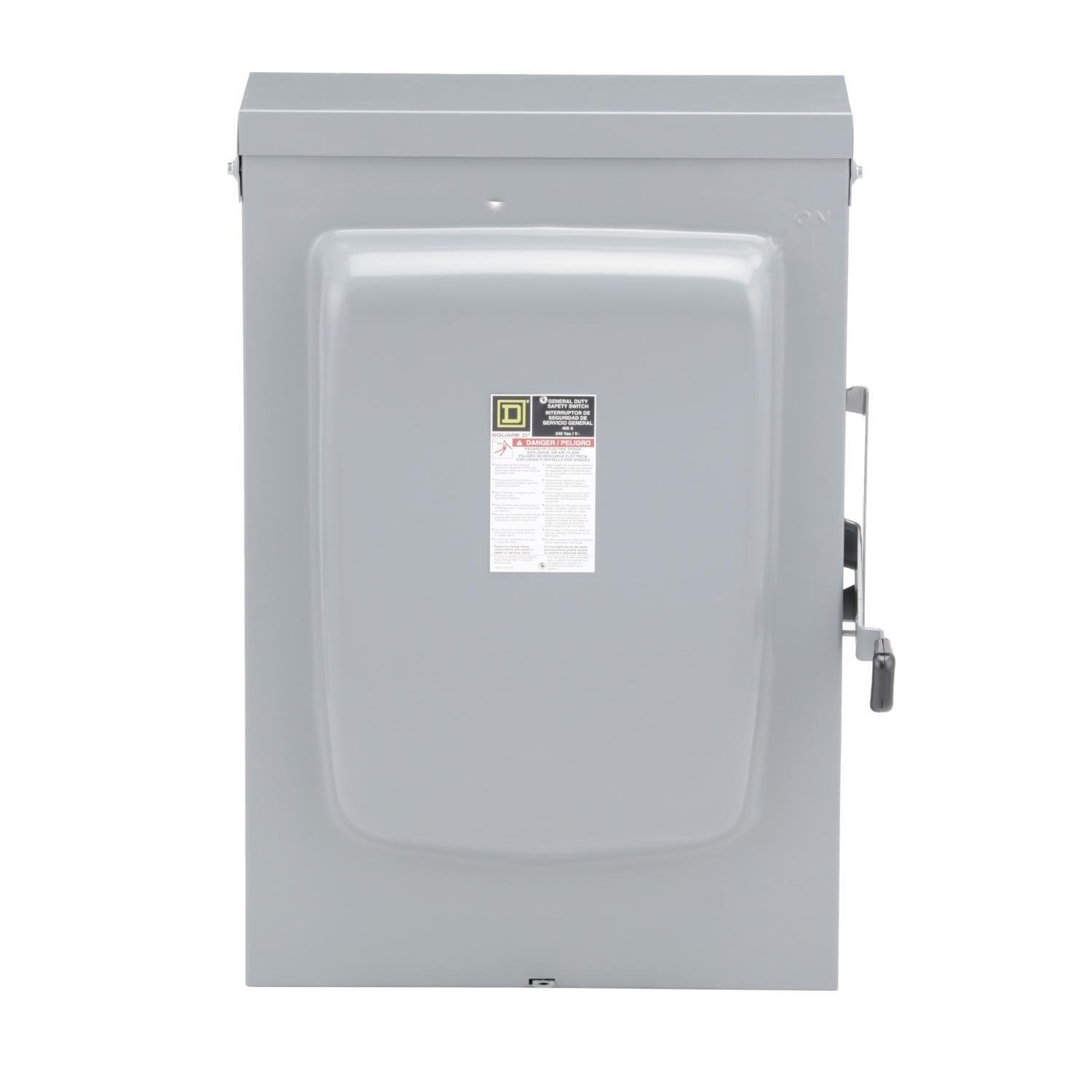 Picture of D325NR - Safety switch, general duty, fusible, 400A, 3 pole, 125hp, 240VAC, NEMA 3R, neutral factory installed