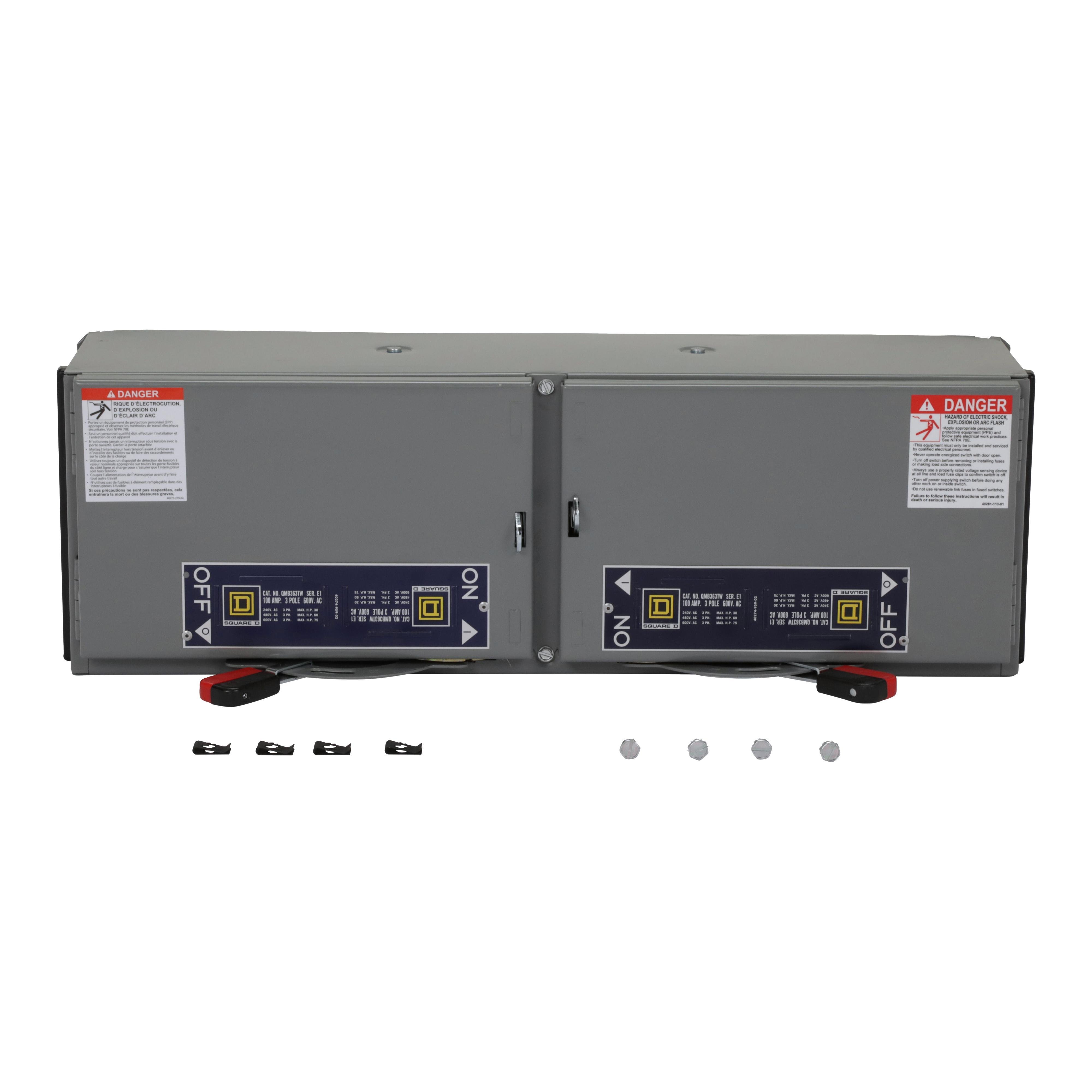 Picture of QMB363TW - Fuse switch disconnector, QMB fusible panelboards, 600VAC, max 100A, 3 pole, 7.5in, twin switch unit