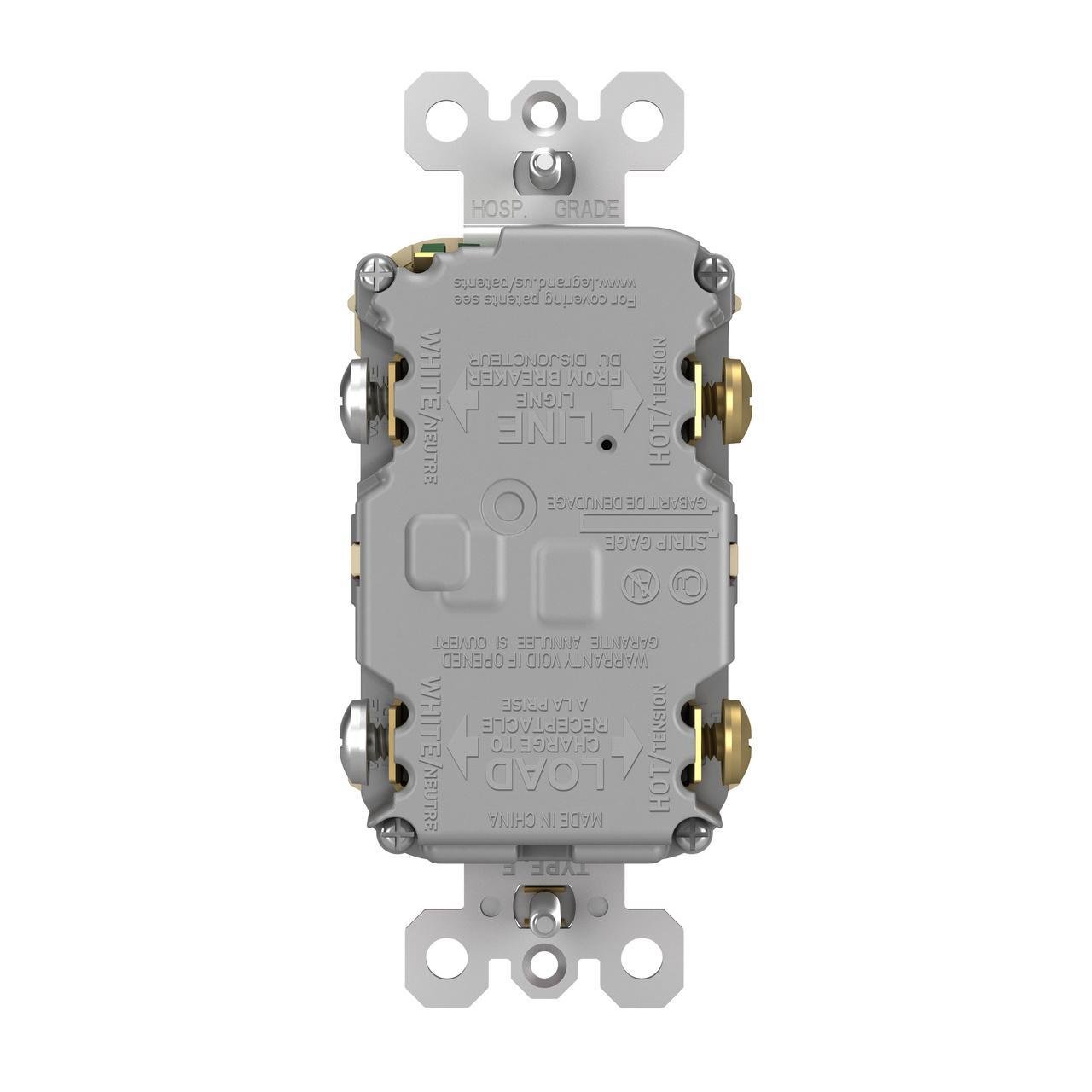 1597-I - radiant® 15A Duplex Self-Test GFCI Receptacles with SafeLock® Protection, Ivory
