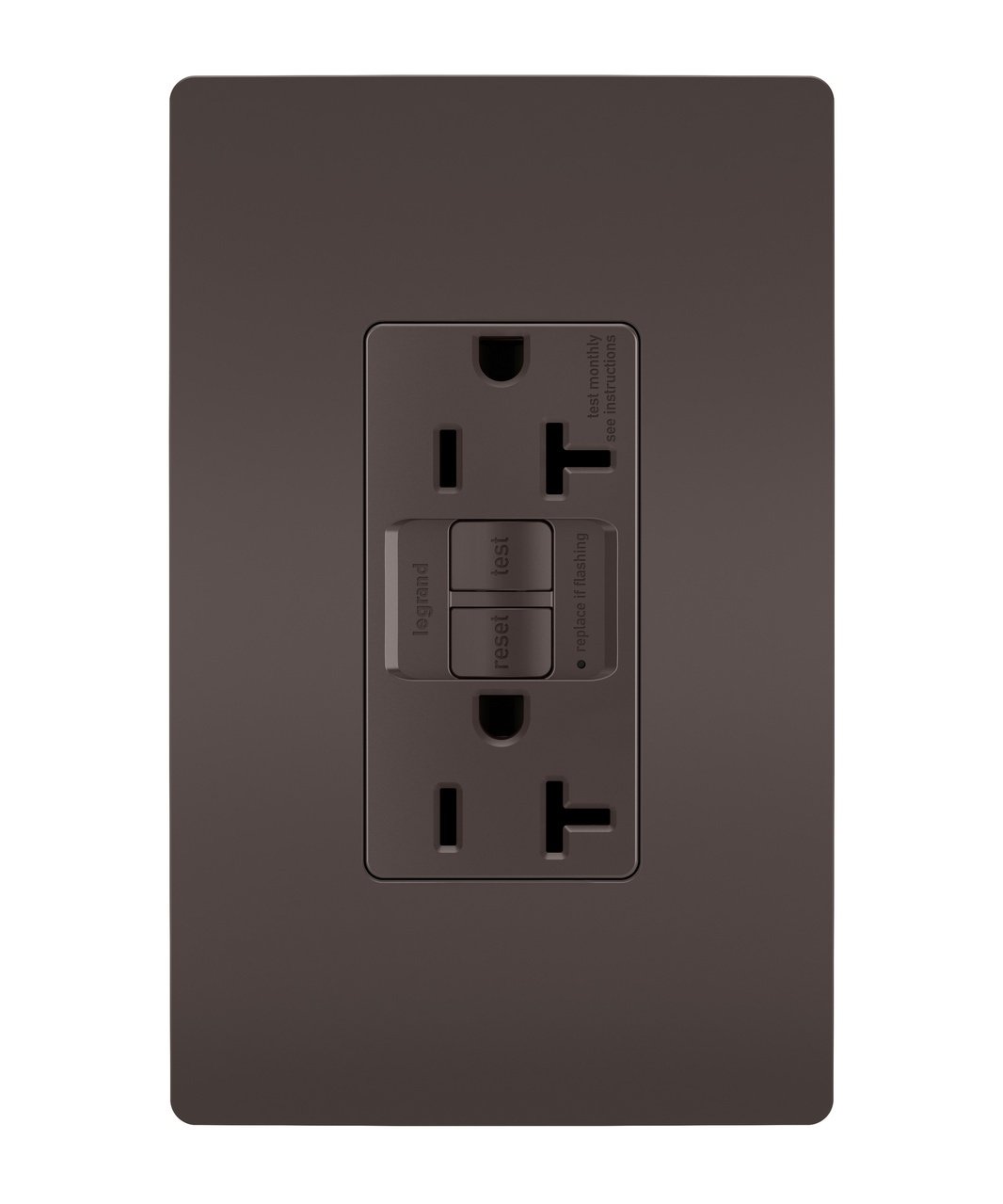 Picture of 2097 - radiant® 20A Duplex Self-Test GFCI Receptacles with SafeLock® Protection, Brown