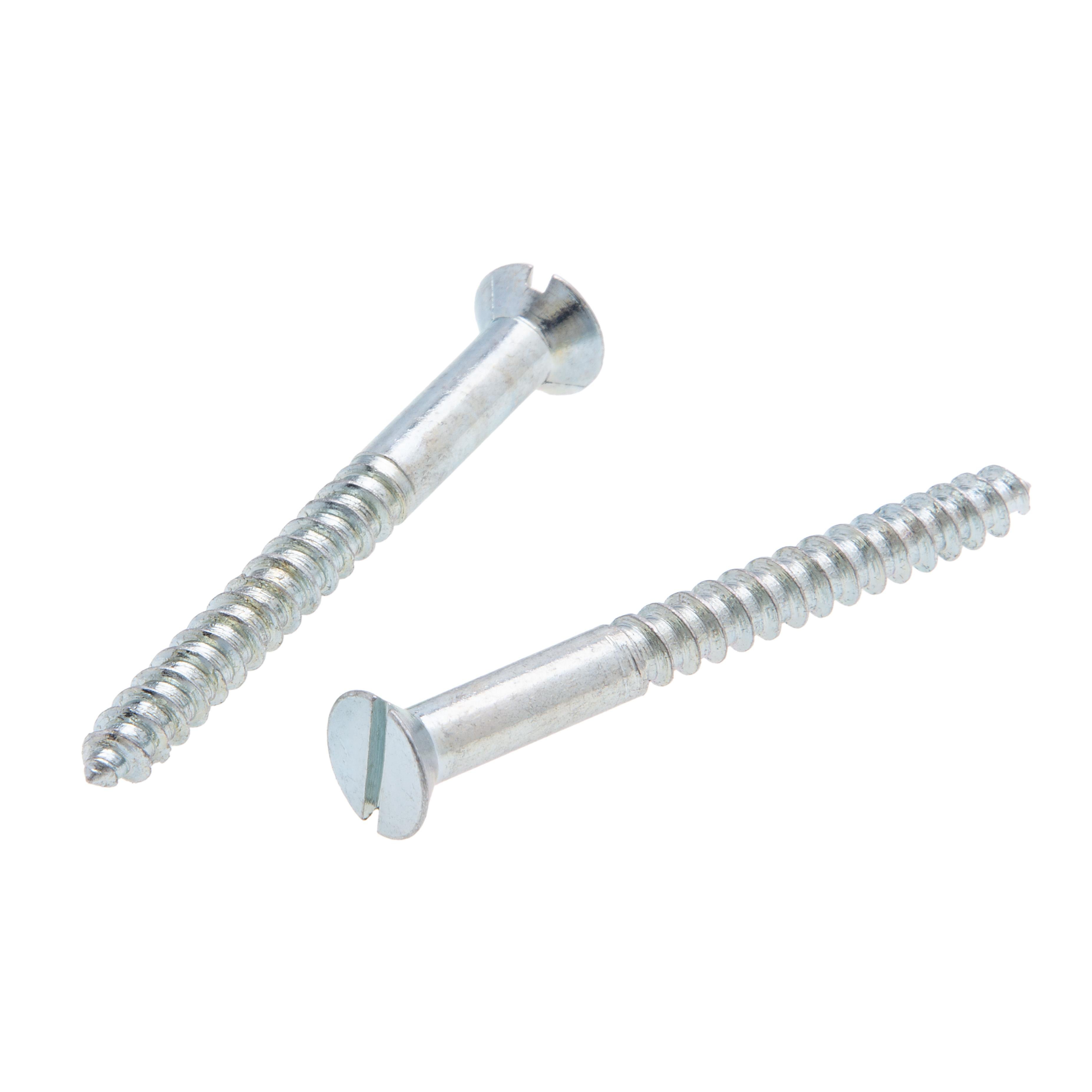 JFW121 - 4 x 3/4 in. Flat Head Slotted Wood Screws - Steel Zinc - 100qty