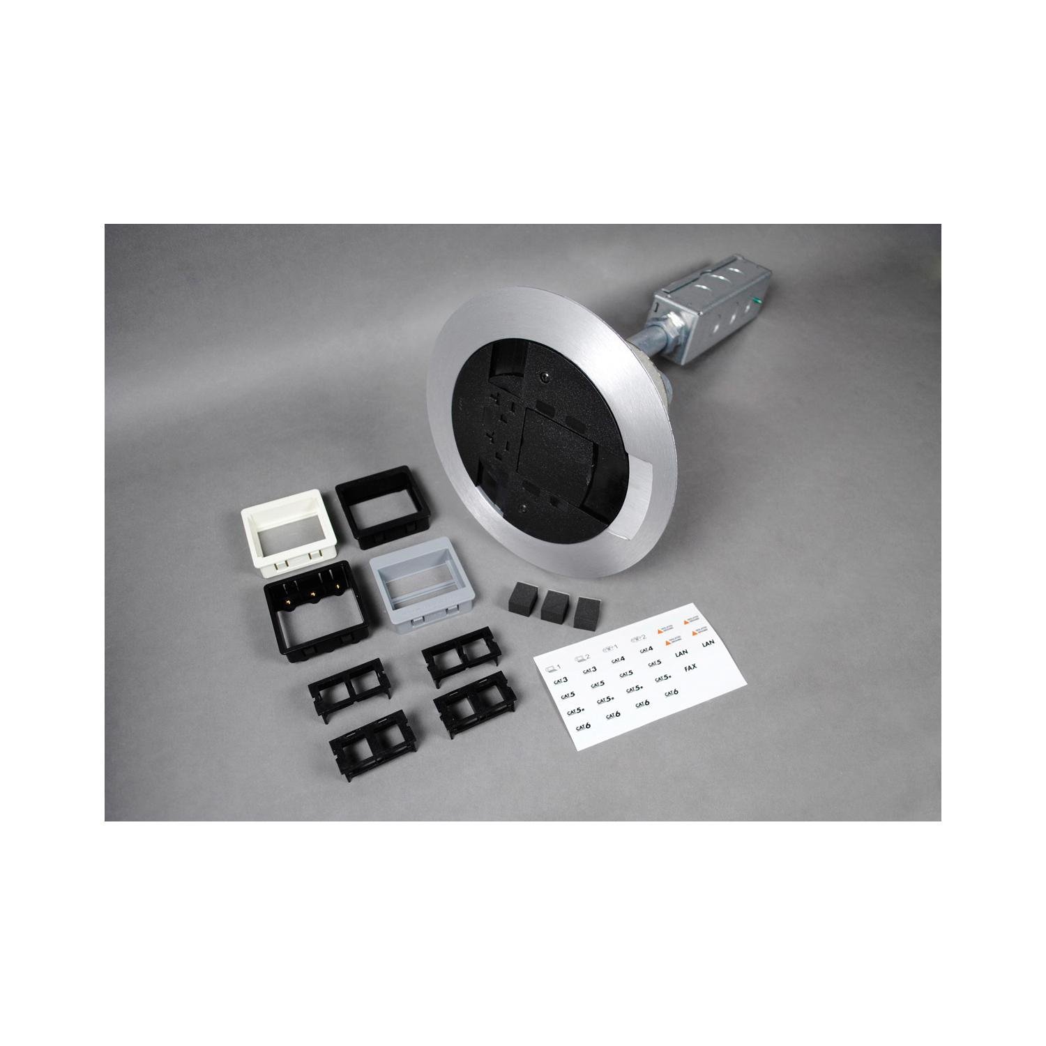 Picture of AV3ATCBK - AV3 Flush A/V Assembled Poke-Thru Assembly, Black