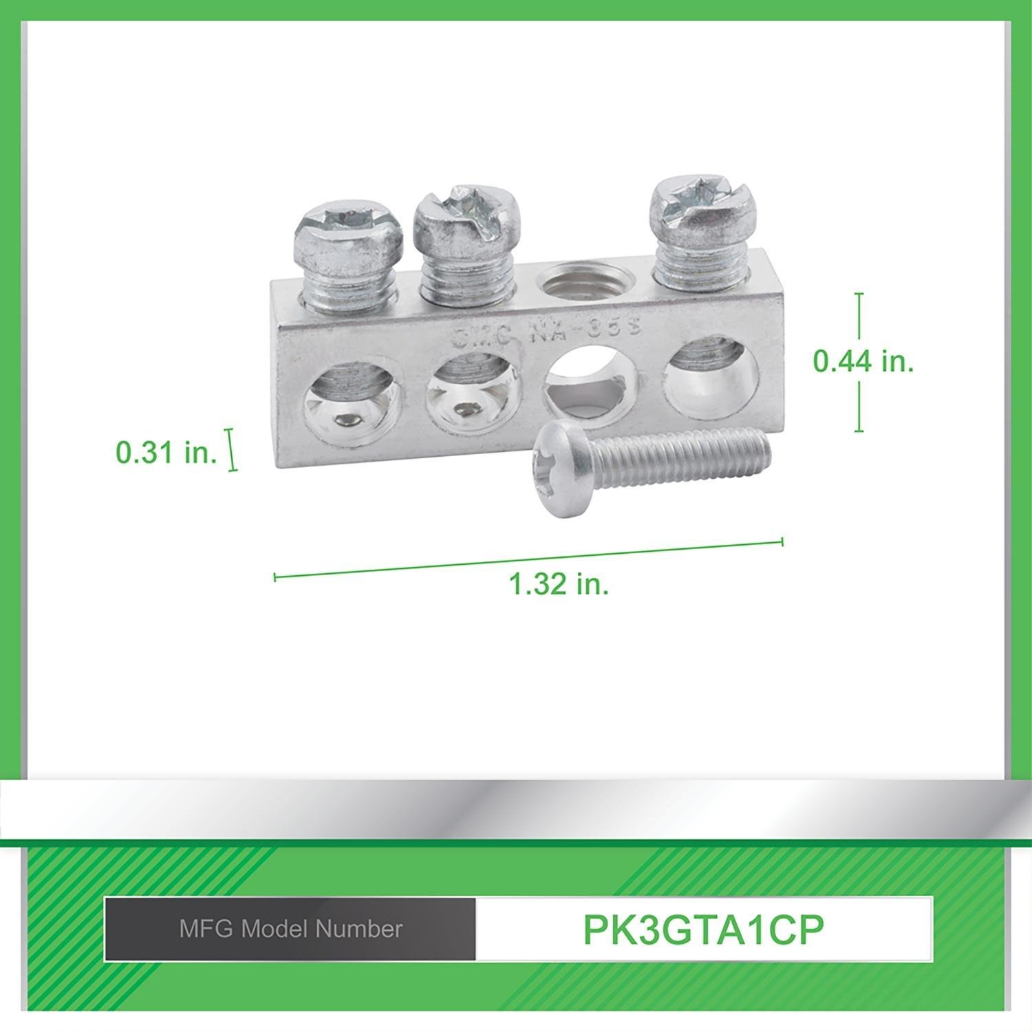 Picture of PK3GTA1 - Load center accessory, QO/Homeline, ground bar kit, 3 terminals